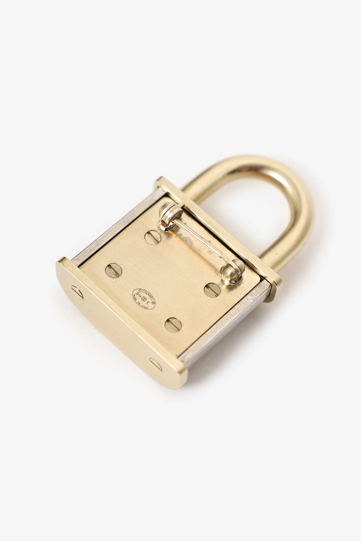 Pre-Loved Chanel™ Gold Tone CC Padlock Brooch - Image 3