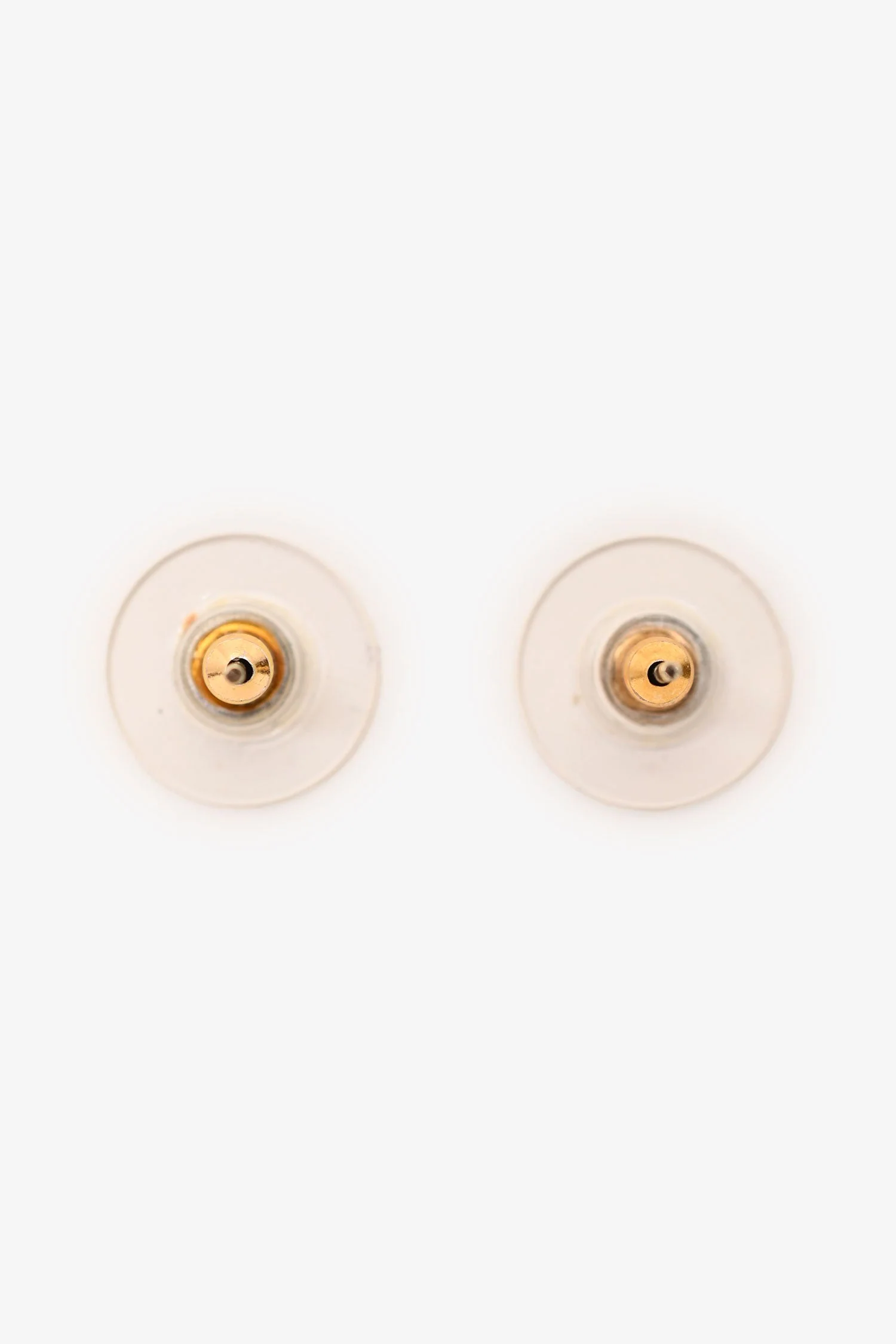 Pre-Loved Chanel™ Gold Tone Crystal Embellished CC Drop Earrings - Image 3
