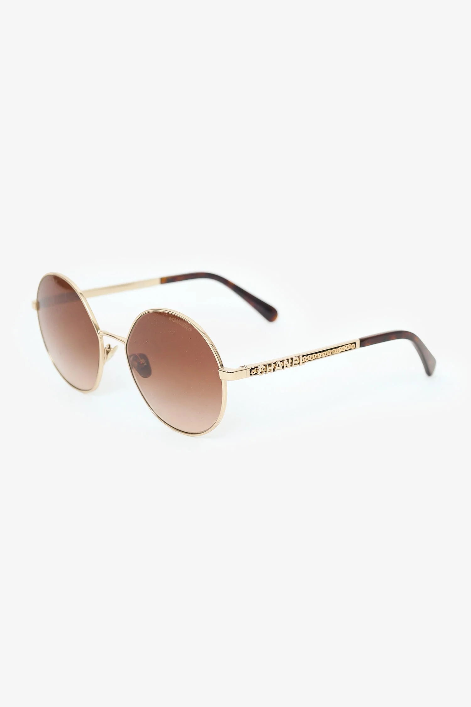 Pre-Loved Chanel™ Gold-tone Frame Round Sunglasses - Image 2