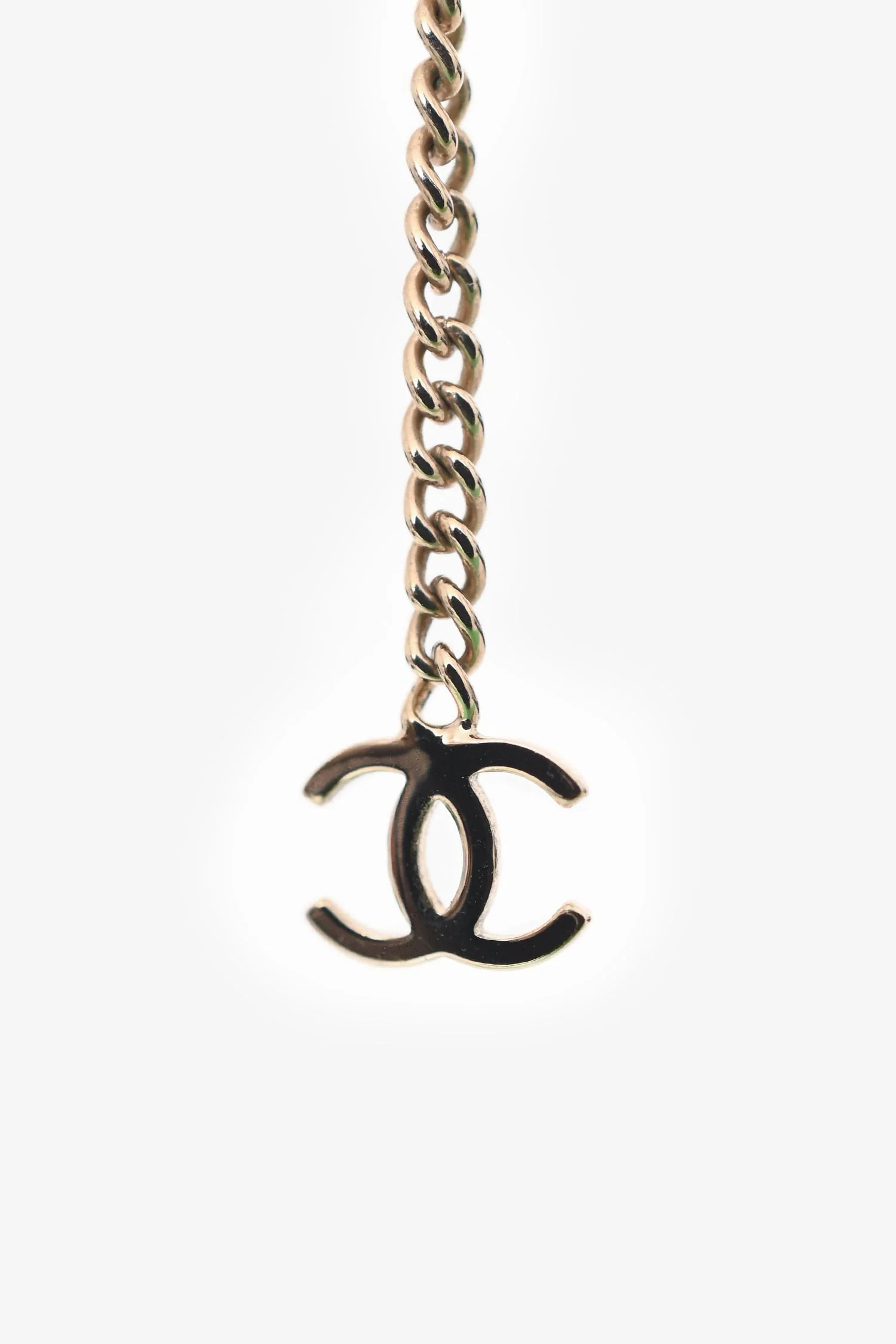 Chanel™ Gold Tone Metal CC Chain Ear Pendants - Image 2