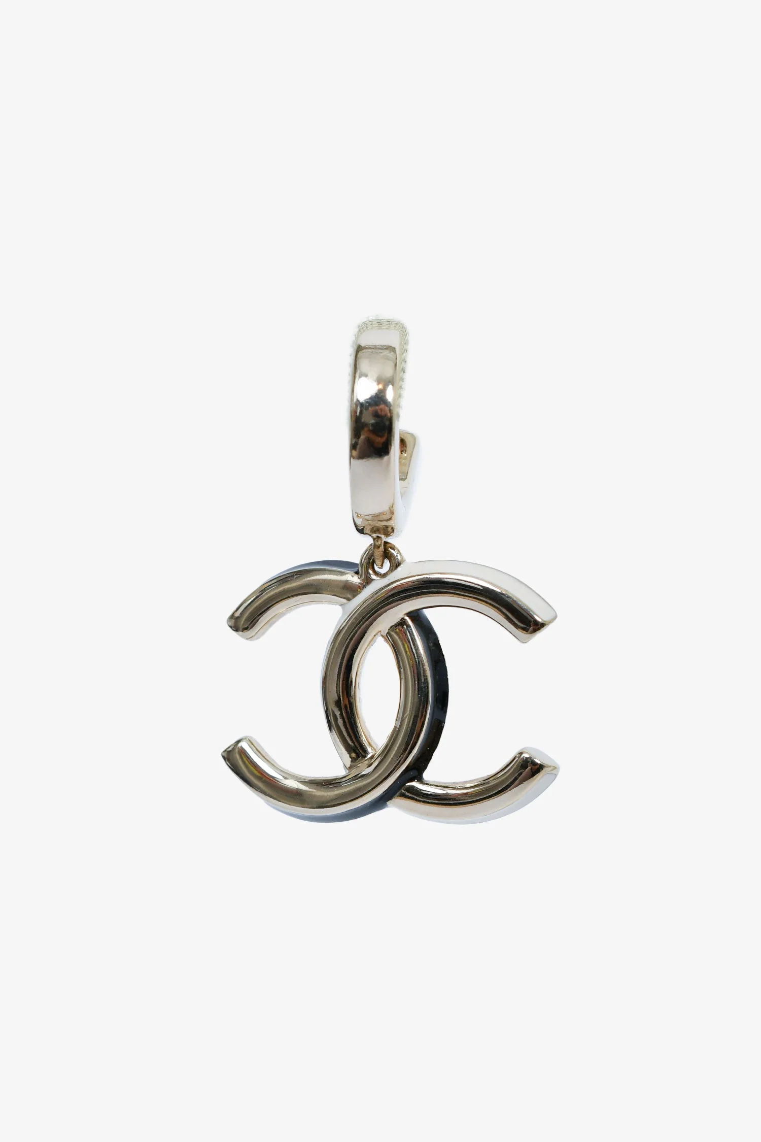 Chanel™ Gold Toned Black/White CC Drop Earrings - Image 3