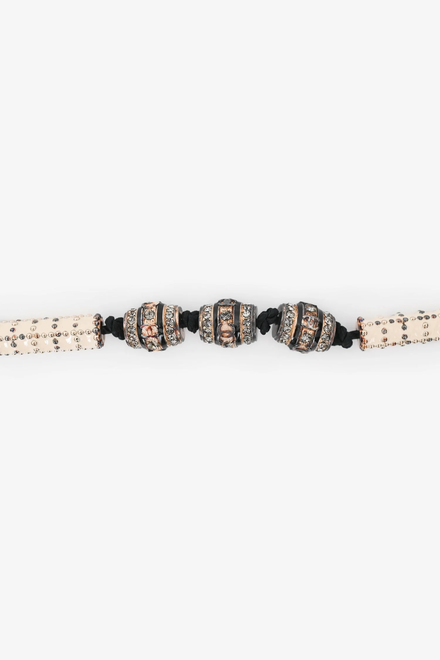 Pre-Loved Chanel™ Gold Toned Paris Shanghai CC Cylinders Necklace - Image 3
