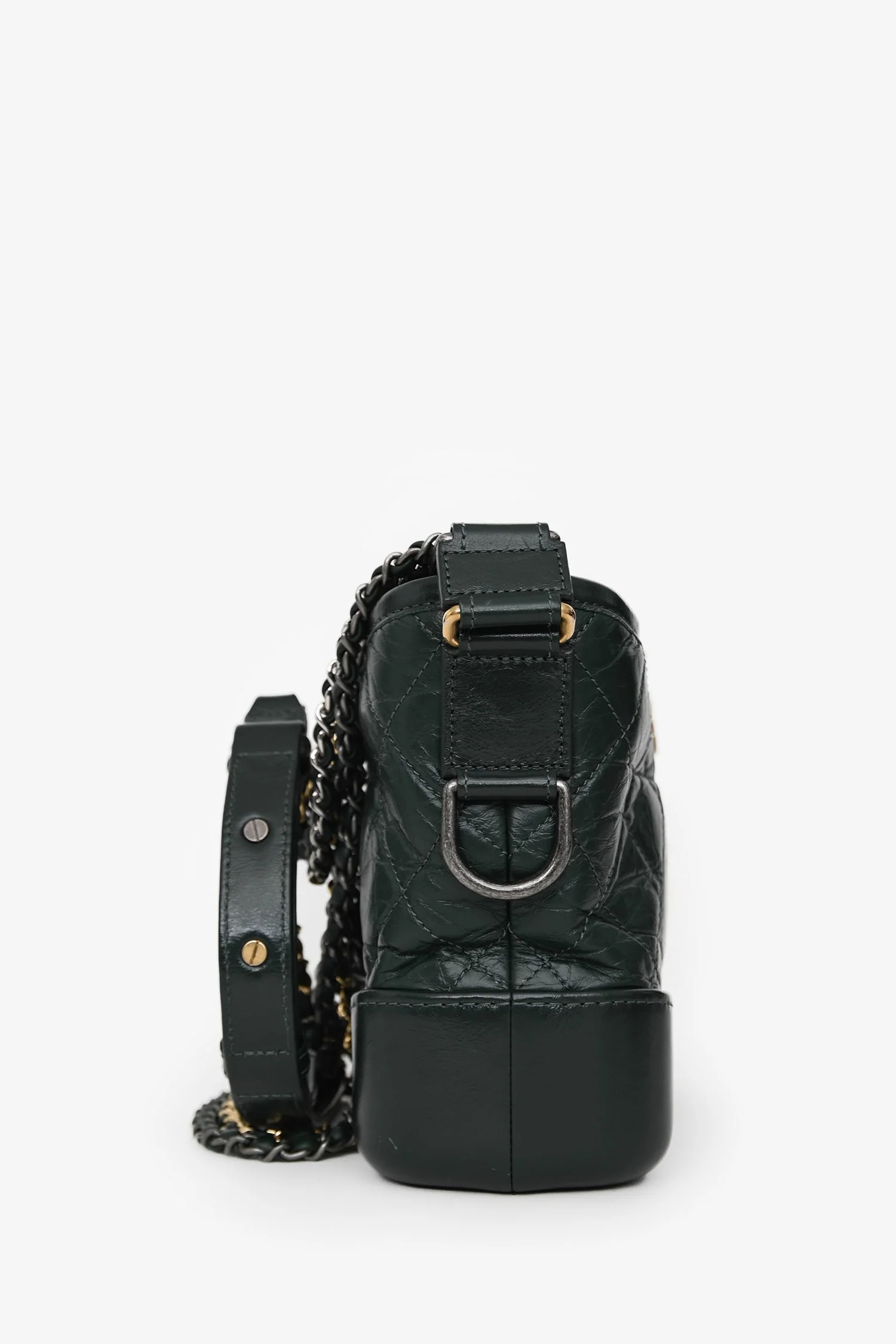 Pre-Loved Chanel™ Green Aged Leather Small Gabrielle Crossbody - Image 3