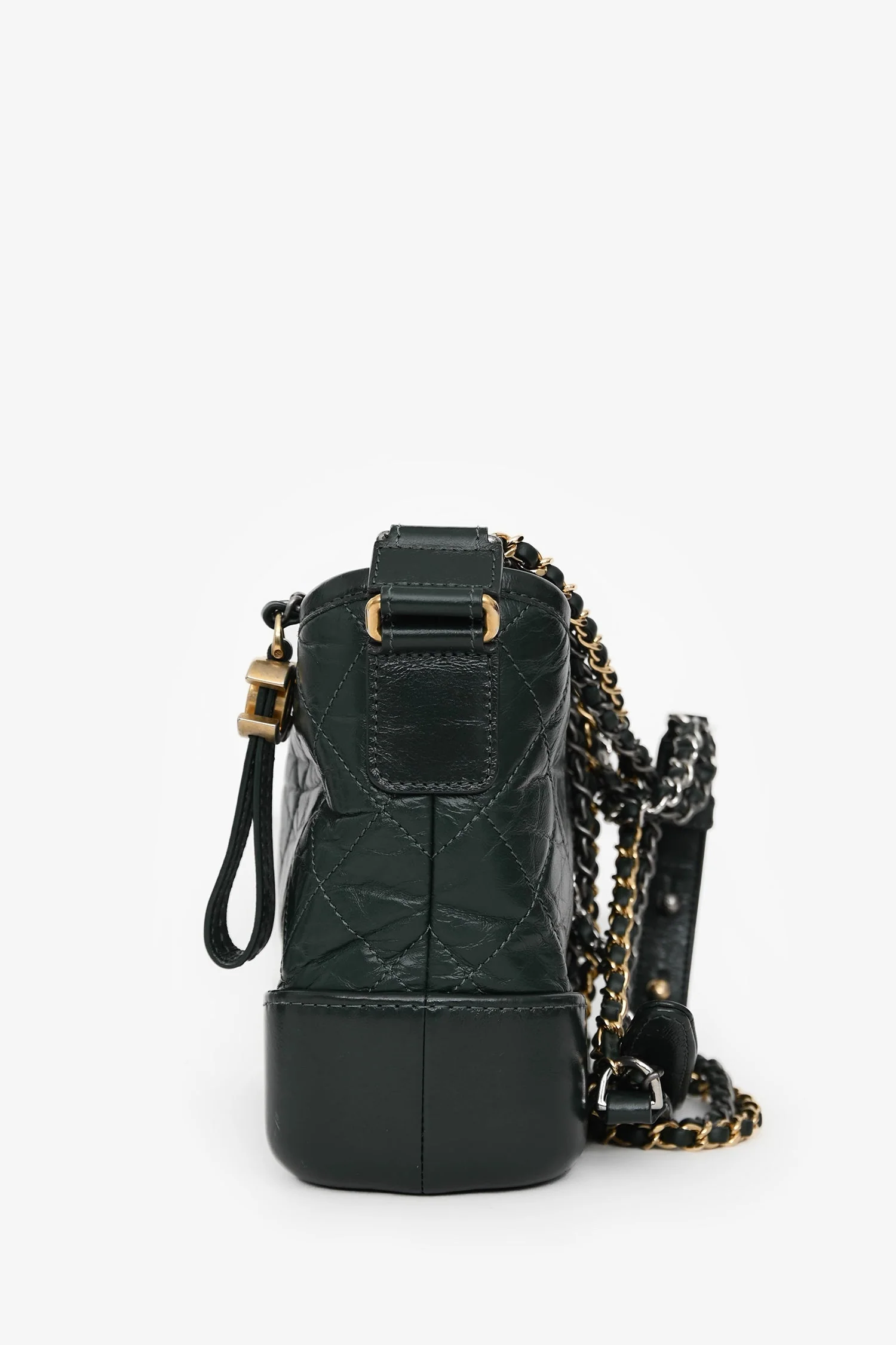 Pre-Loved Chanel™ Green Aged Leather Small Gabrielle Crossbody - Image 4