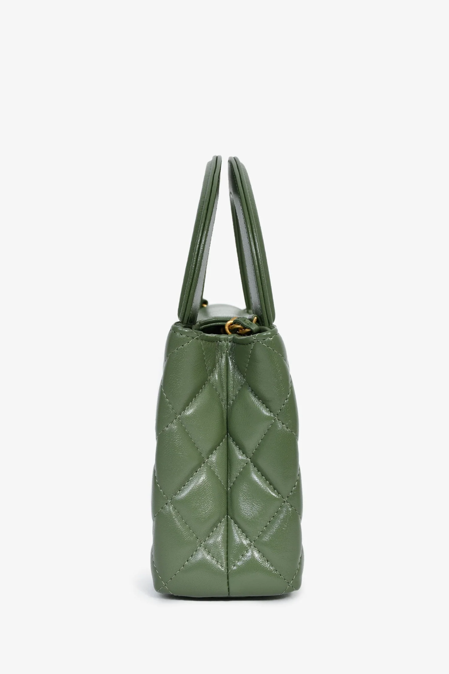 Pre-Loved Chanel™ Green Lambskin Mini Kelly Shopper Tote - Image 3