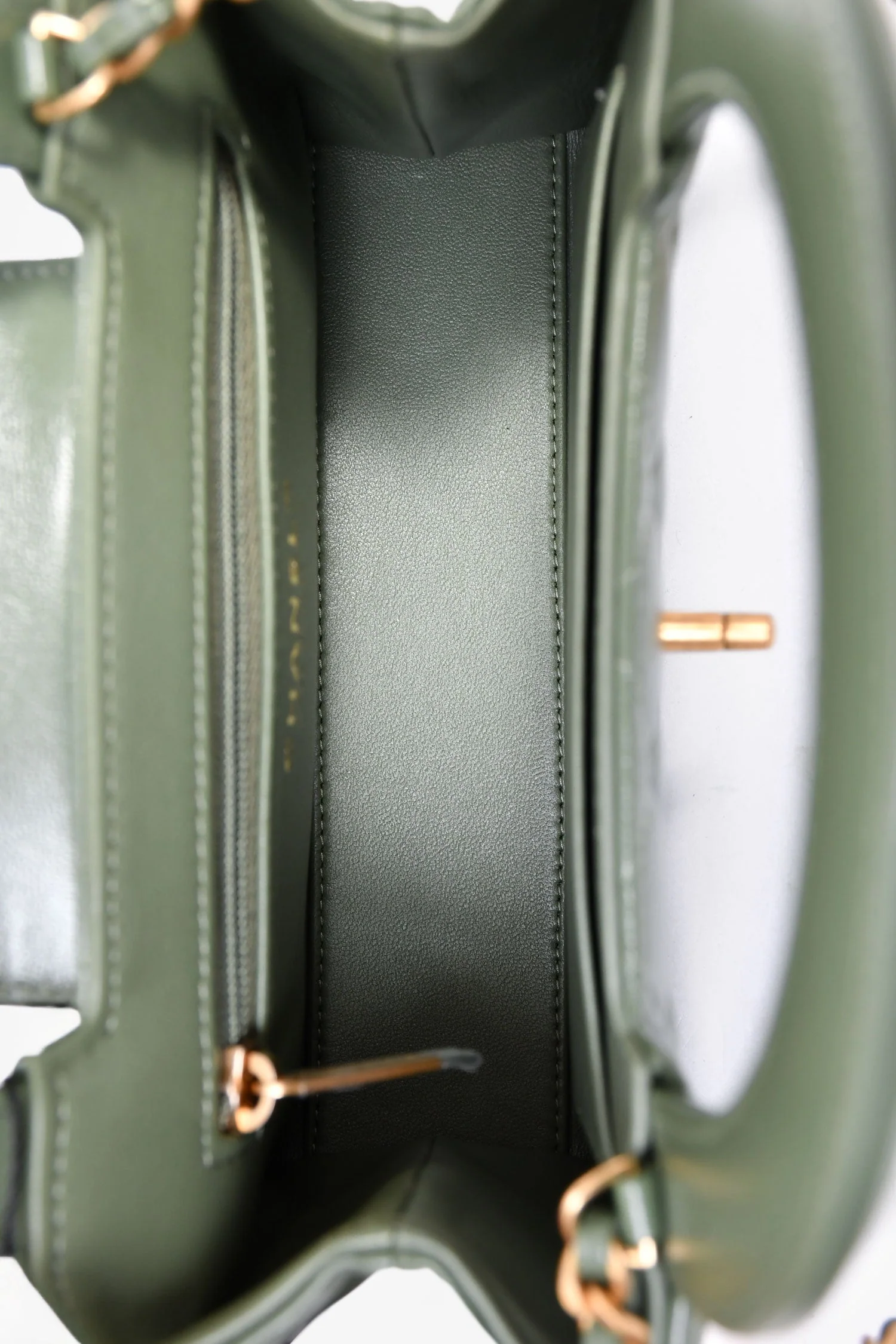 Pre-Loved Chanel™ Green Lambskin Mini Kelly Shopper Tote - Image 6