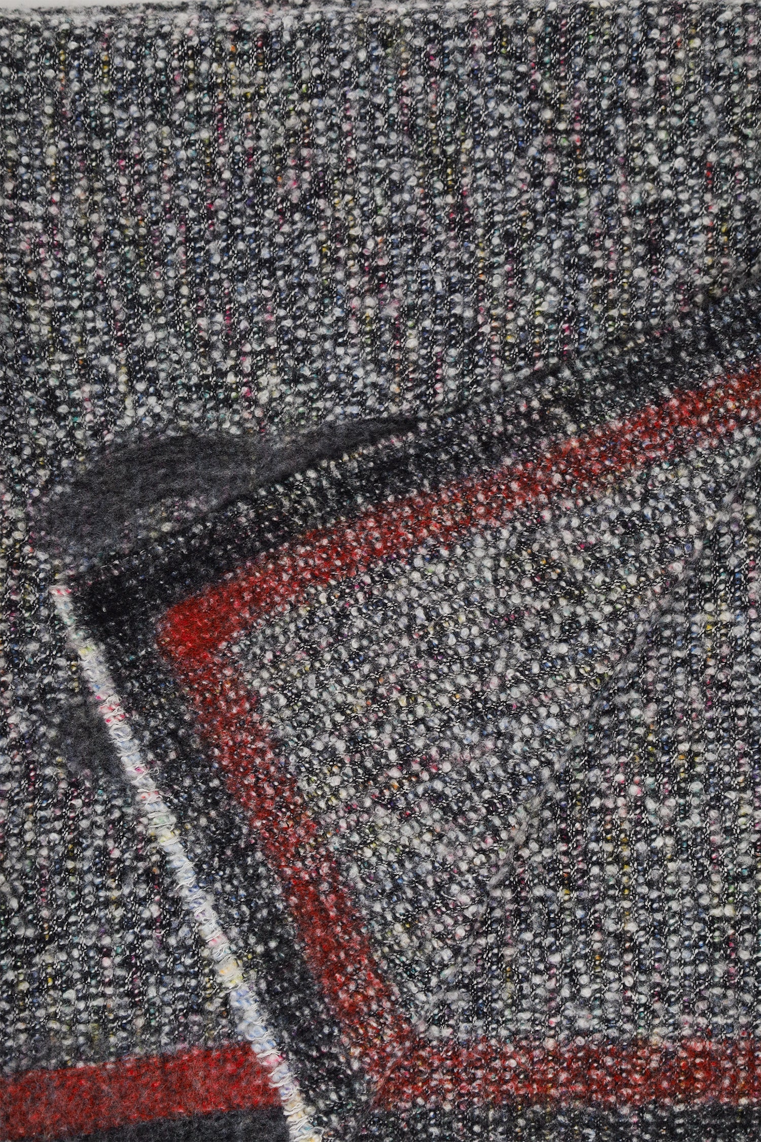 Pre-Loved Chanel™ Grey Cashmere/Silk Tweed CC Knit Scarf - Image 2
