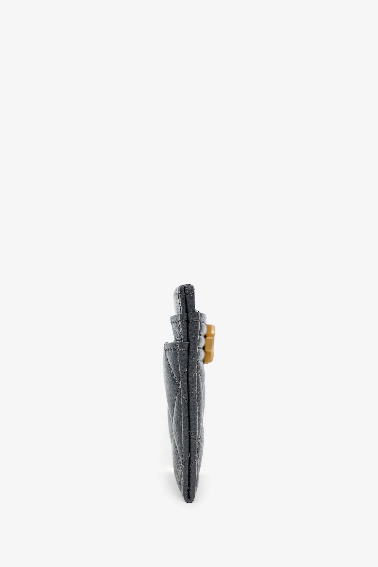 Pre-Loved Chanel™ Grey Quilted Caviar Boy Card Holder - Image 3