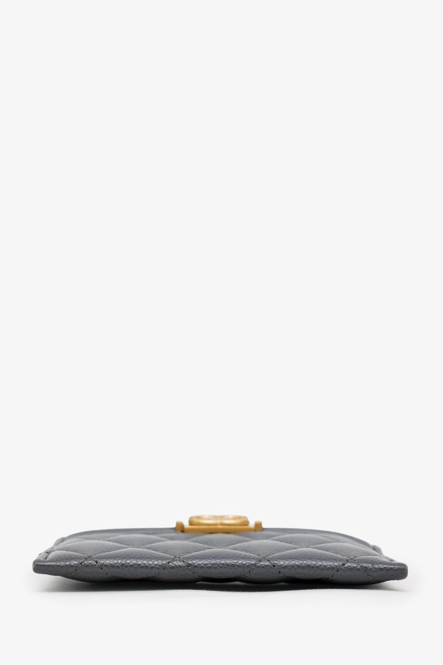 Pre-Loved Chanel™ Grey Quilted Caviar Boy Card Holder - Image 5