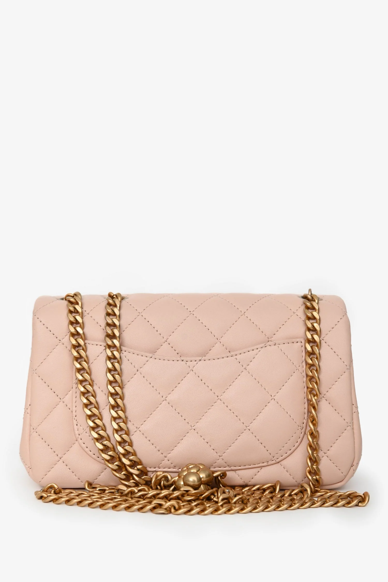 Pre-Loved Chanel™ Light Pink Lambskin Mini Camilla Flower Crush Flap Bag - Image 2