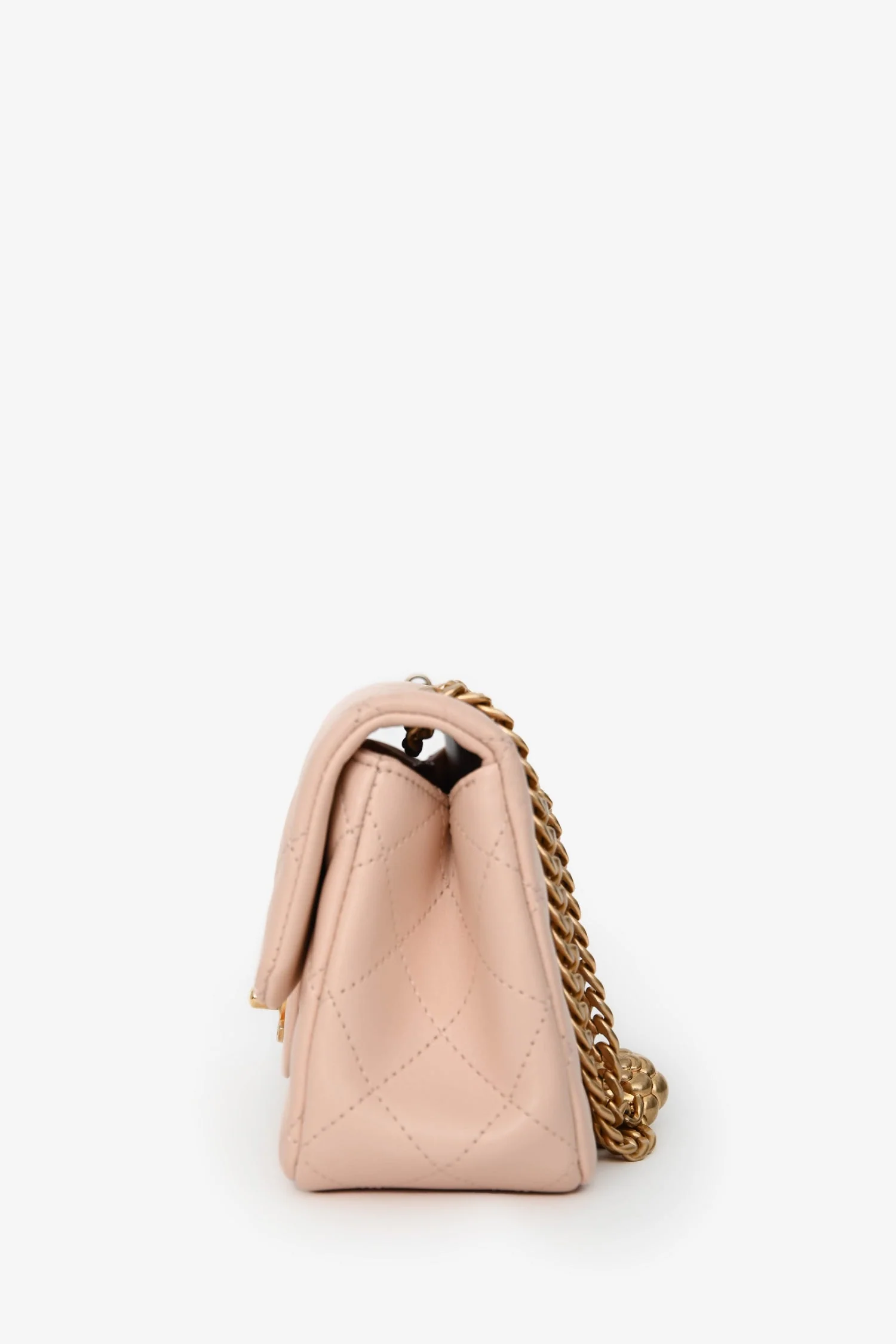 Pre-Loved Chanel™ Light Pink Lambskin Mini Camilla Flower Crush Flap Bag - Image 4