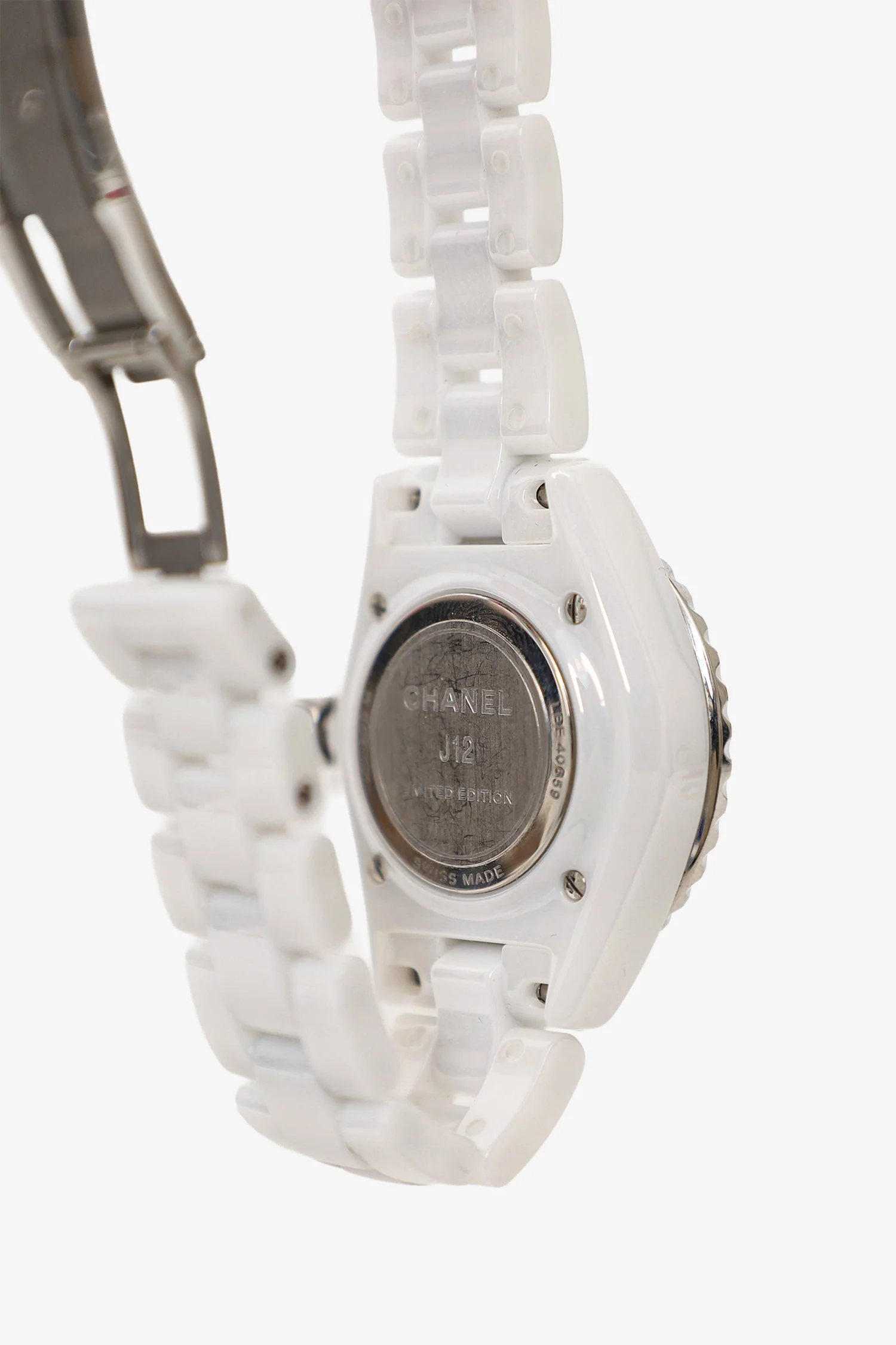 Pre-Loved Chanel™ Limited Edition White Ceramic J12 Wanted De Chanel 33MM Watch 'H7419' - Image 4