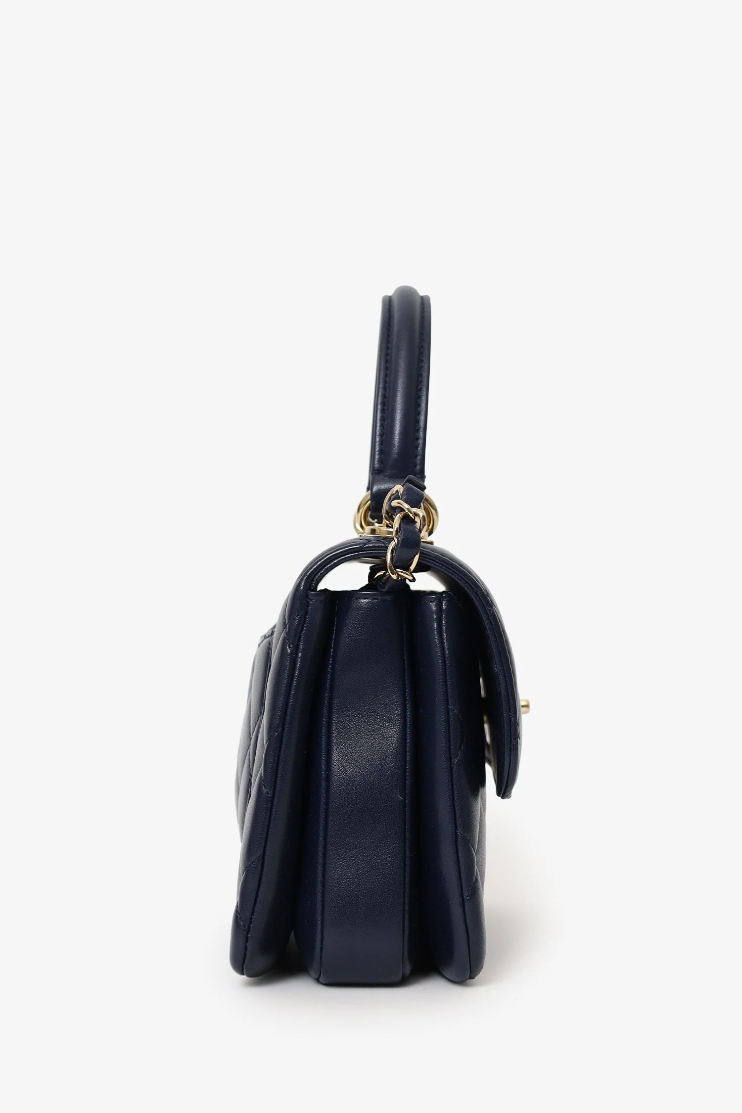 Pre-Loved Chanel™ Navy Lambskin Quilted Small Trendy CC Top Handle Bag - Image 2