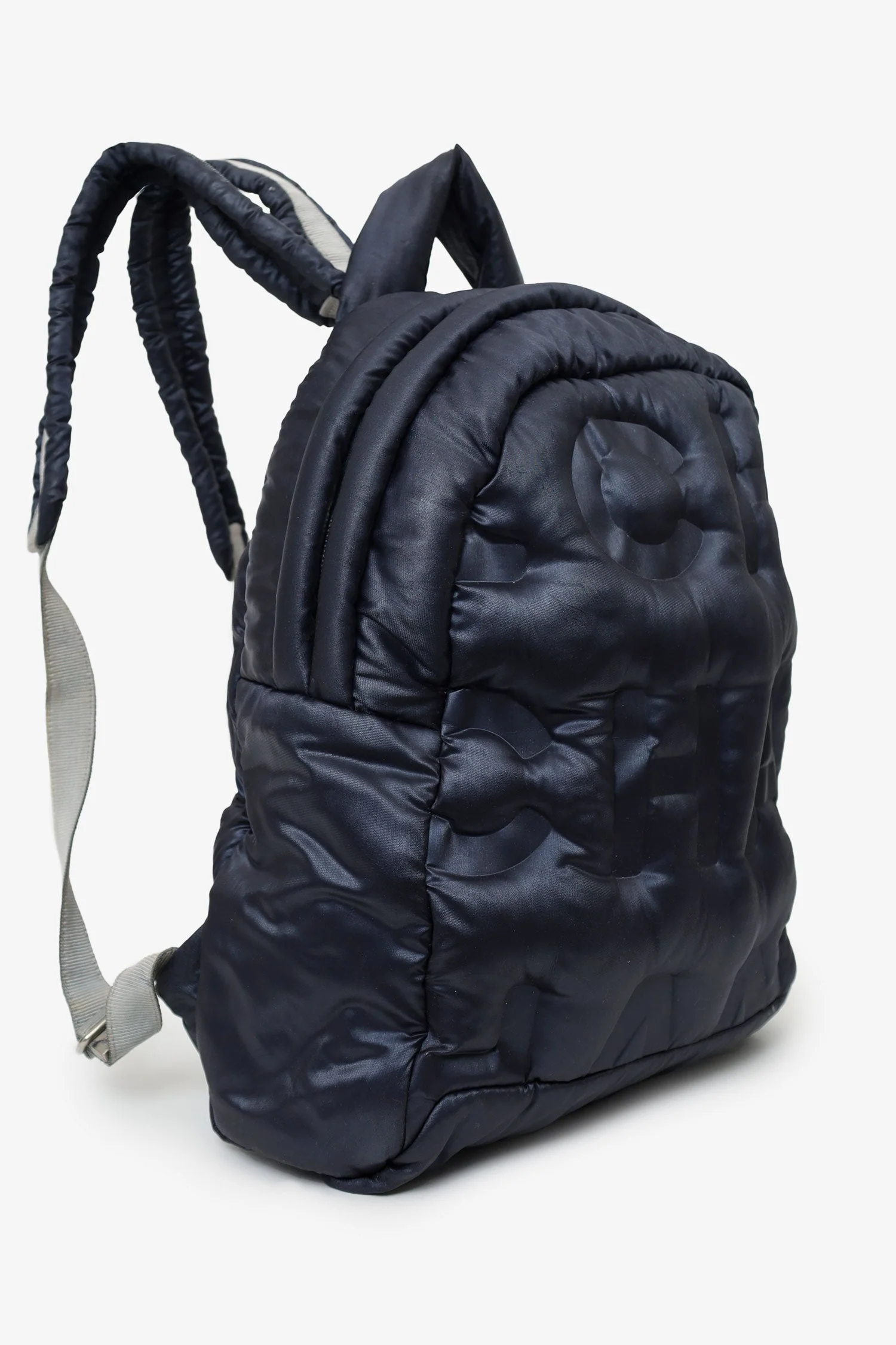 Pre-Loved Chanel™ Navy Nylon Doudoune Backpack - Image 5