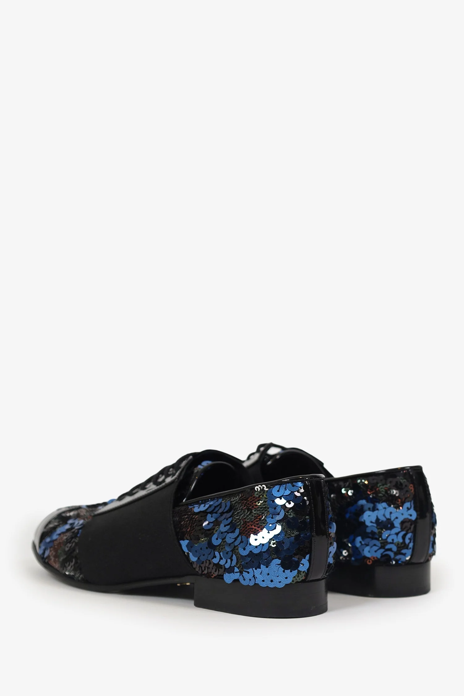 Pre-Loved Chanel™ Patent Leather/Sequin Cap Toe Brogues Size 37.5 - Image 4