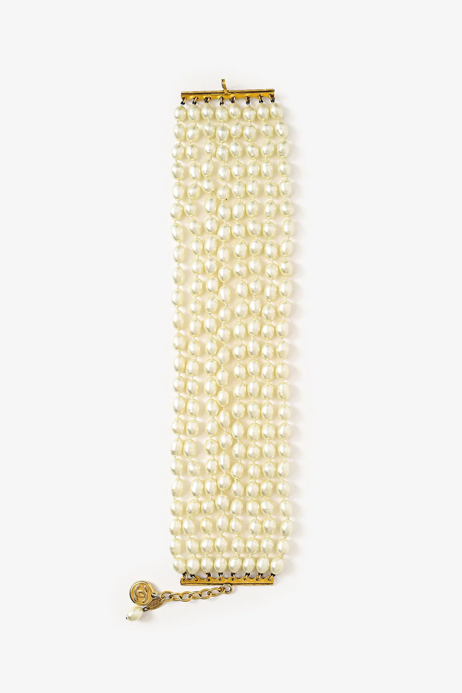 Pre-Loved Chanel™ Pearl 8 Strand Choker Necklace - Image 2