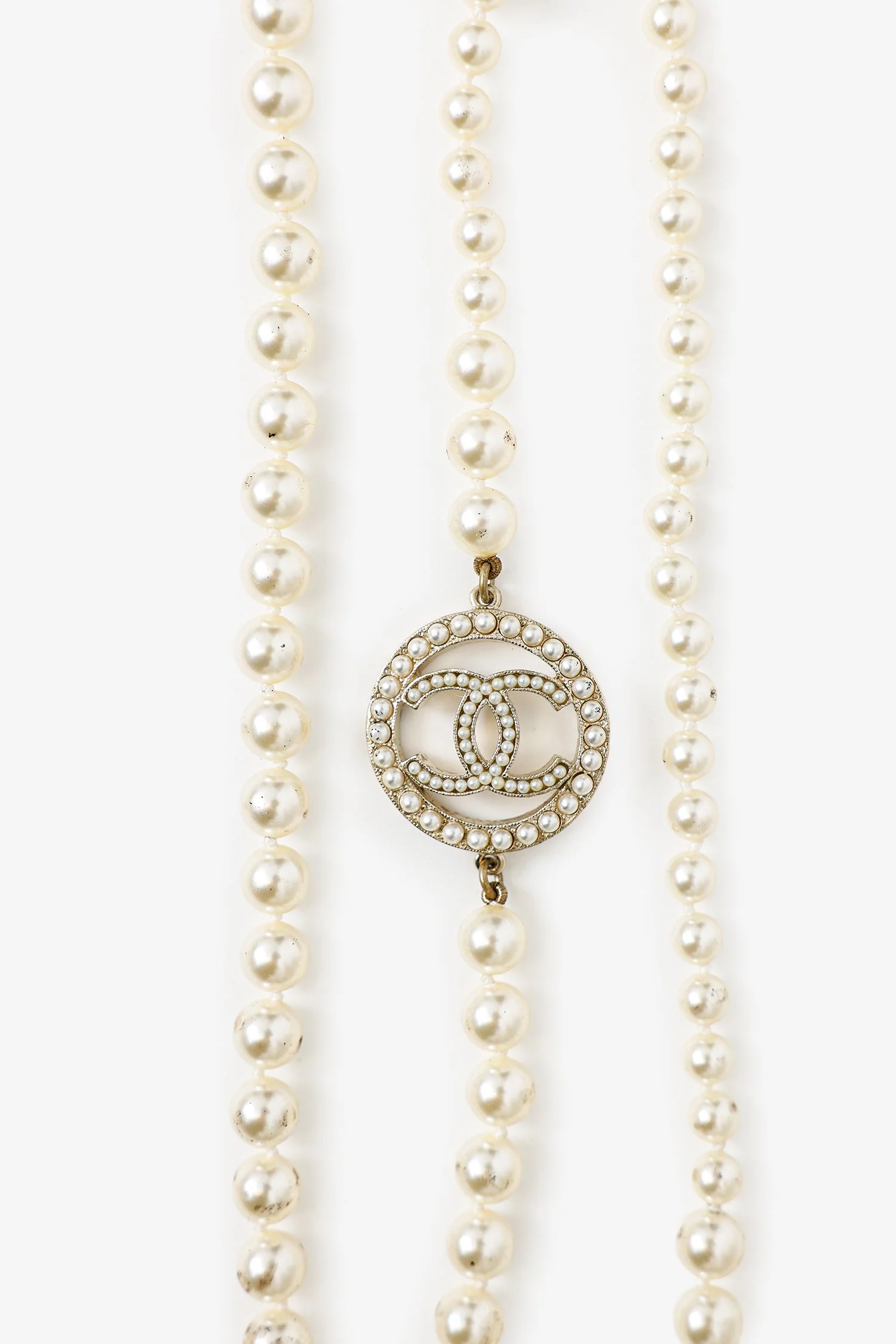 Pre-Loved Chanel™ Pearl Multi Strand CC Necklace - Image 2
