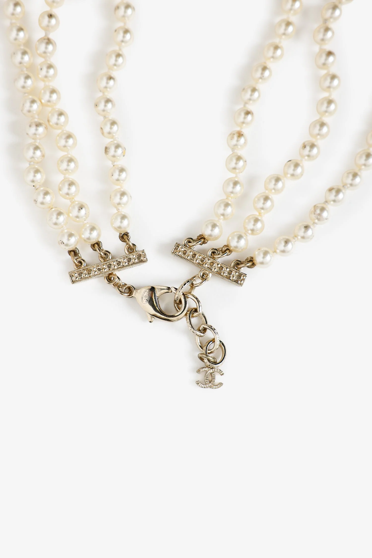 Pre-Loved Chanel™ Pearl Multi Strand CC Necklace - Image 3
