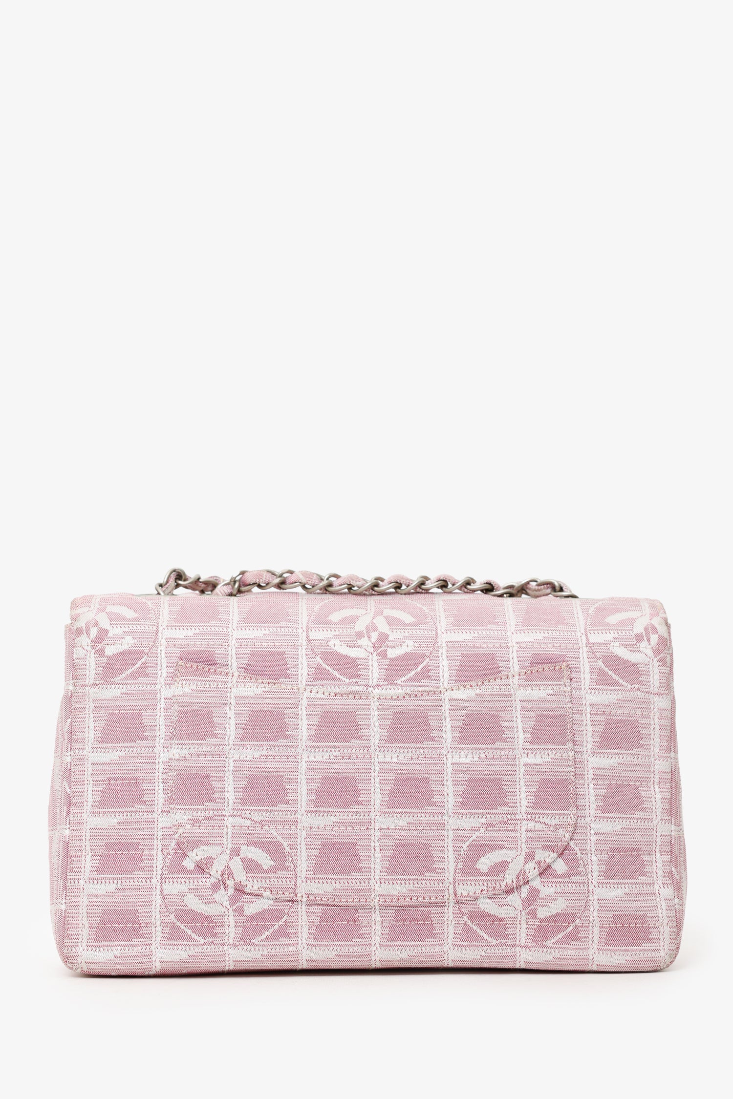 Pre-Loved Chanel™ Pink Medium Travel 'Ligne' Flap Shoulder Bag - Image 2