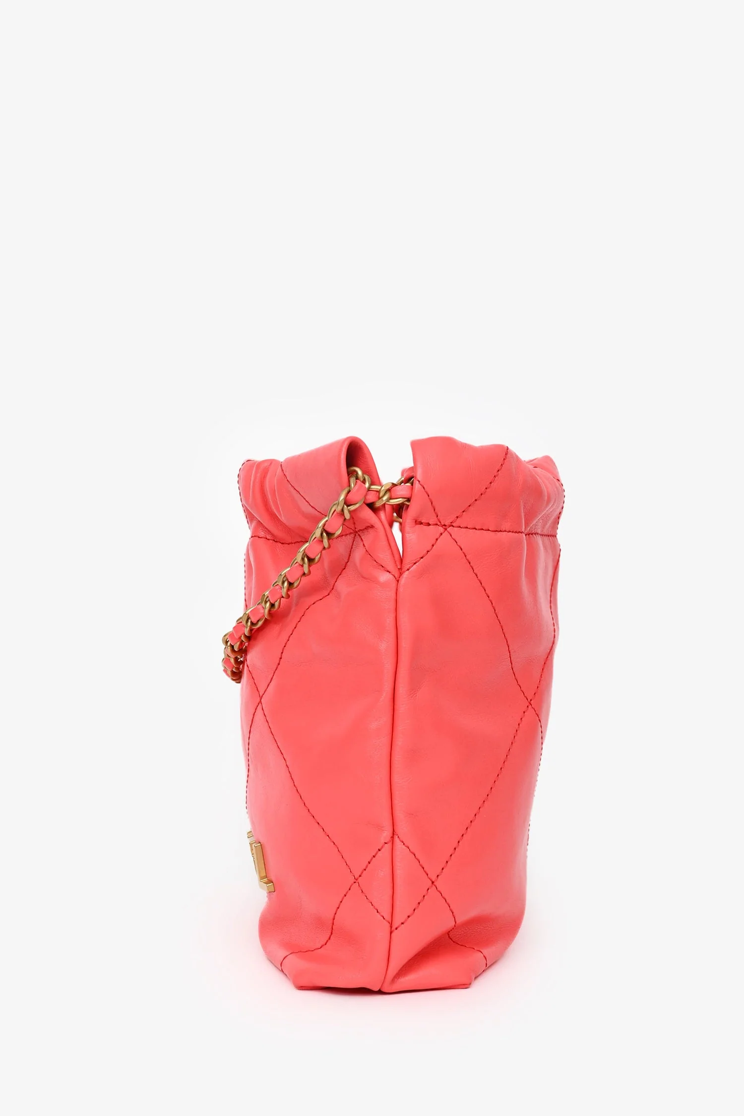 Pre-Loved Chanel™ Pink Mini 22 Hobo - Image 4
