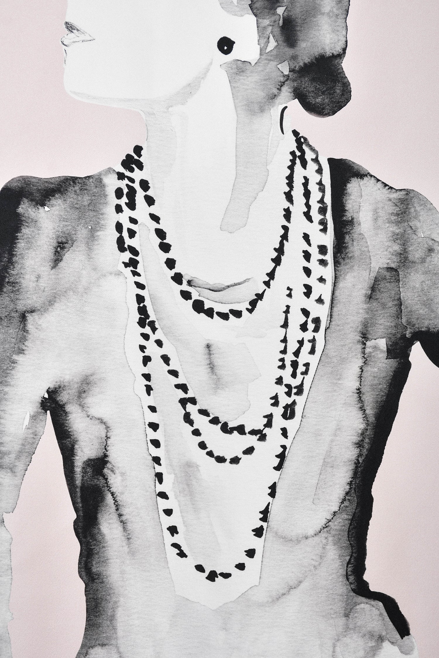 Pre-Loved Chanel™ Pink Silk Gabrielle Print Square Scarf - Image 2