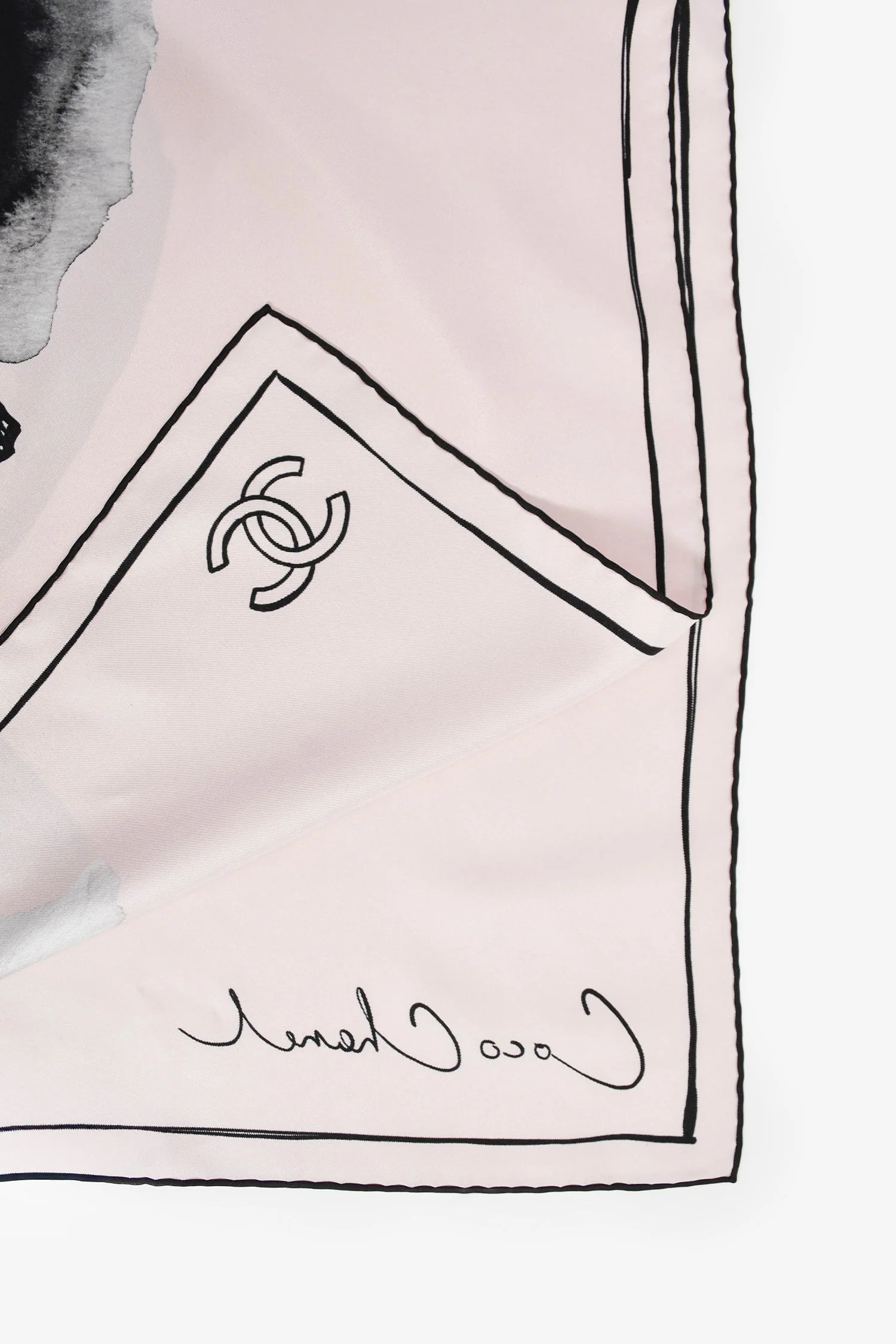 Pre-Loved Chanel™ Pink Silk Gabrielle Print Square Scarf - Image 4
