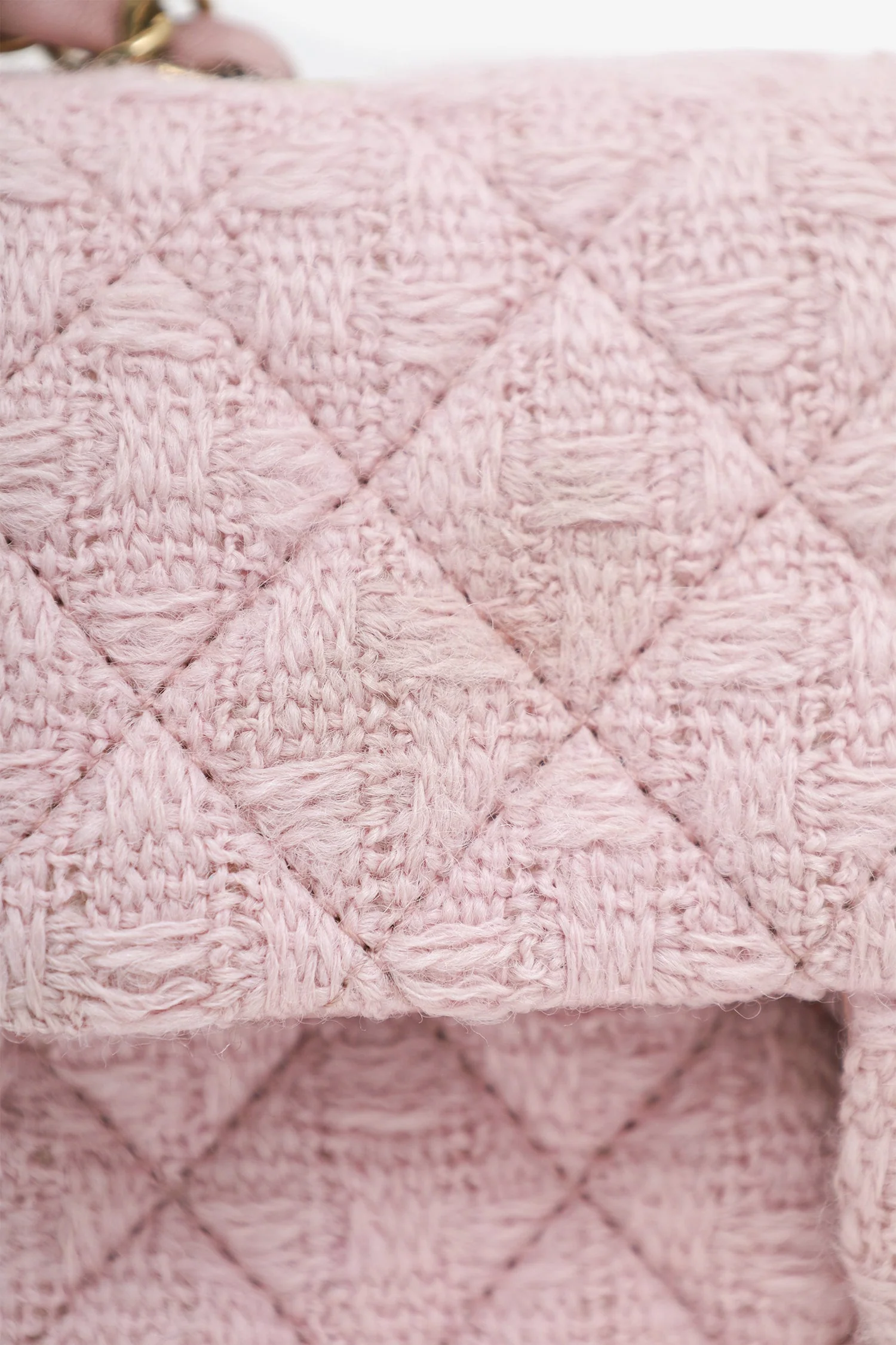 Pre-Loved Chanel™ Pink Tweed Quilted Mini Rectangular Flap Bag - Image 7