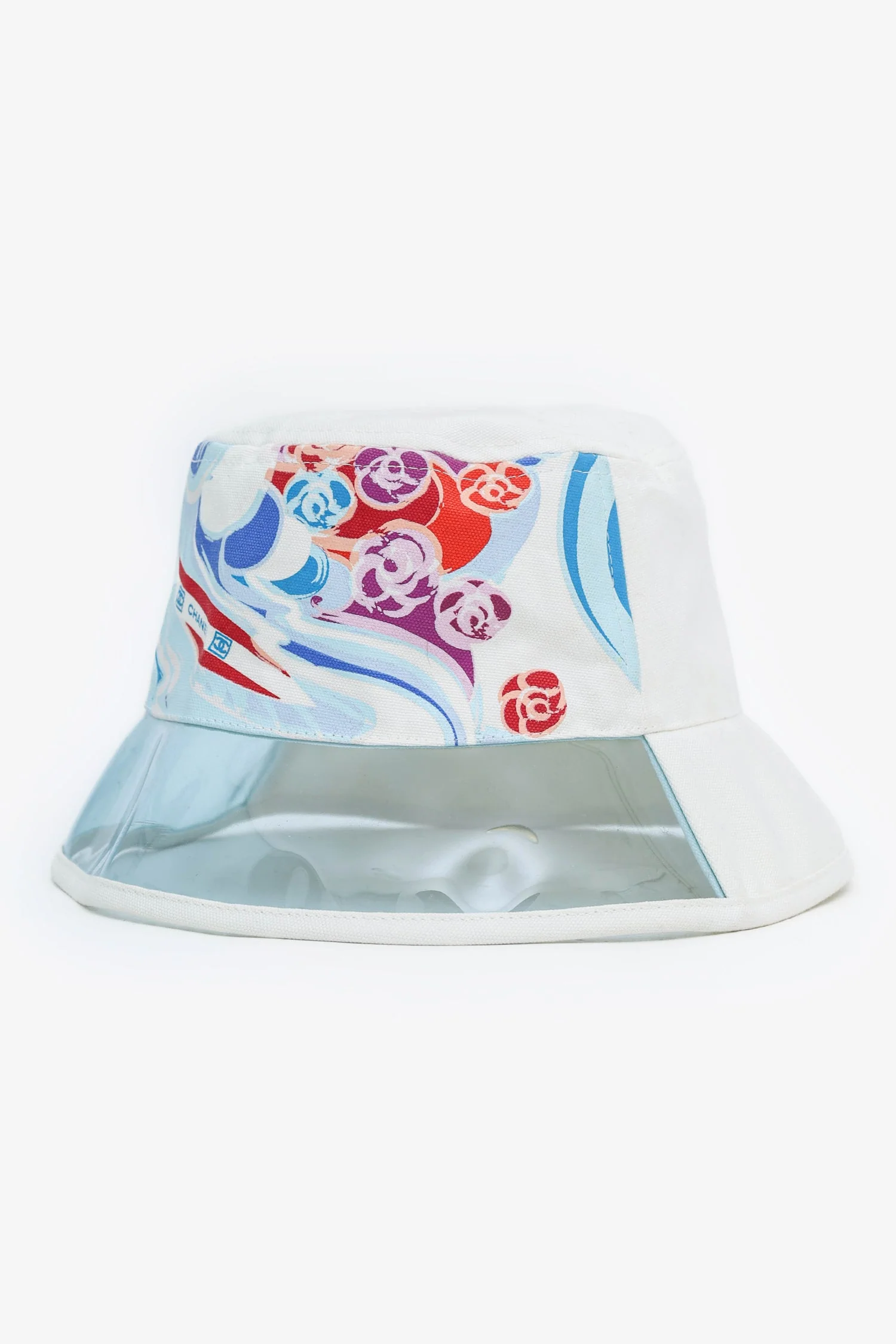 Chanel™ Sport White Canvas/PVC Surfboard Logo Bucket Hat Size M (Pre-Loved) - Image 2
