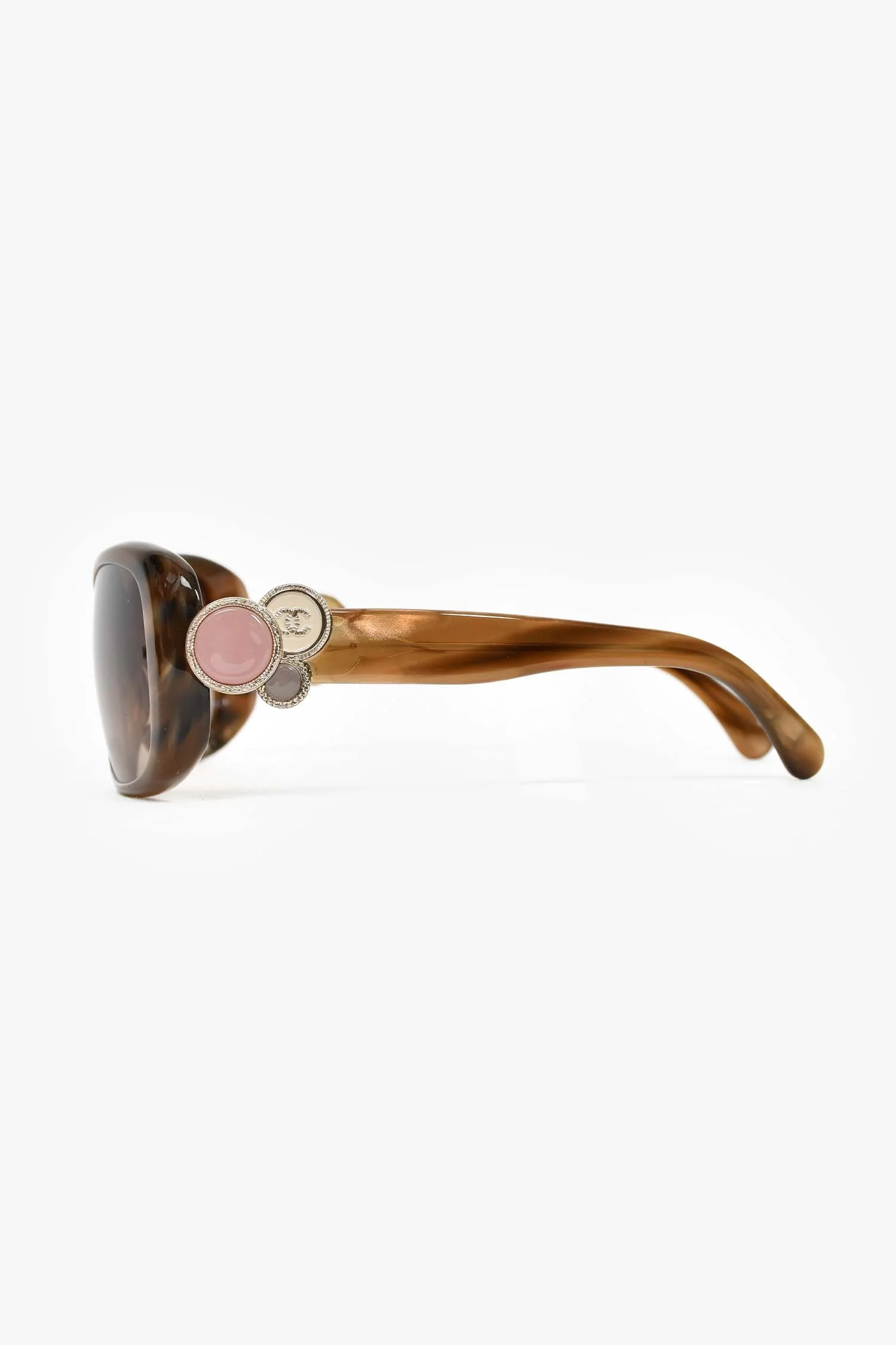Chanel™ Tortoise '5191 Bouton' Sunglasses (Pre-Loved) - Image 3