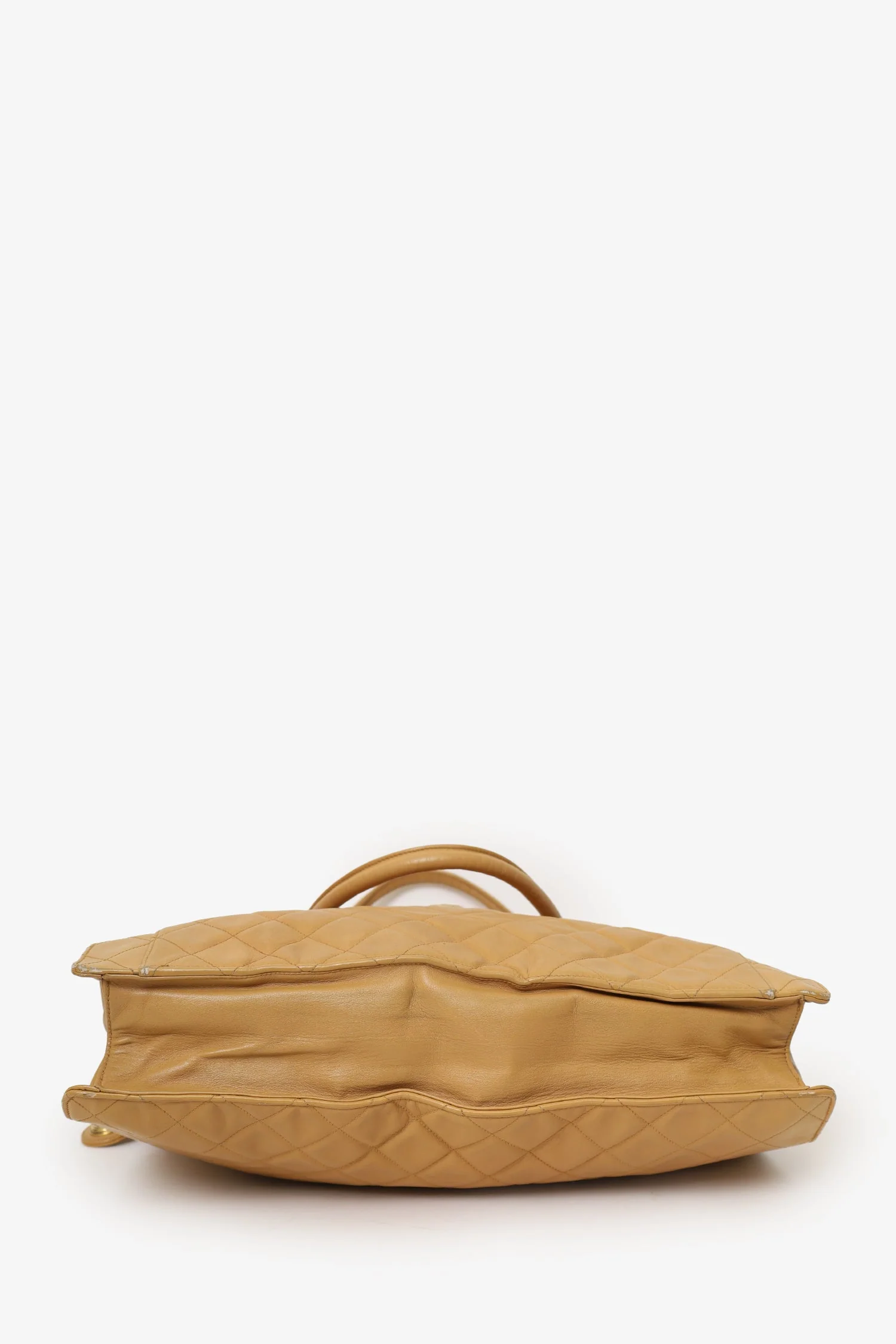 Pre-Loved Chanel™ Vintage Beige Quilted Lambskin CC Briefcase - Image 5