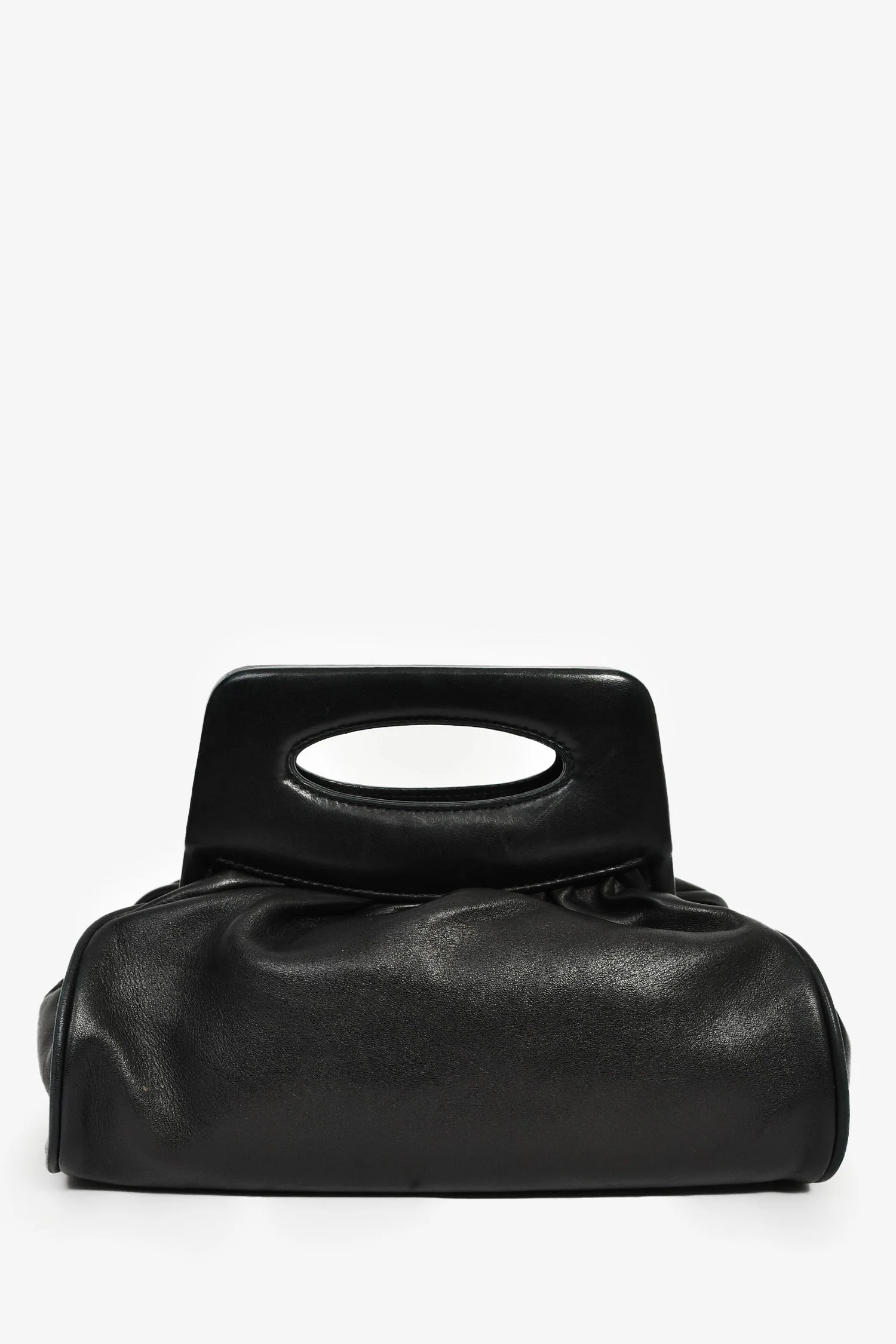 Pre-Loved Chanel™ Vintage Black Leather Camellia Frame Clutch Bag - Image 2