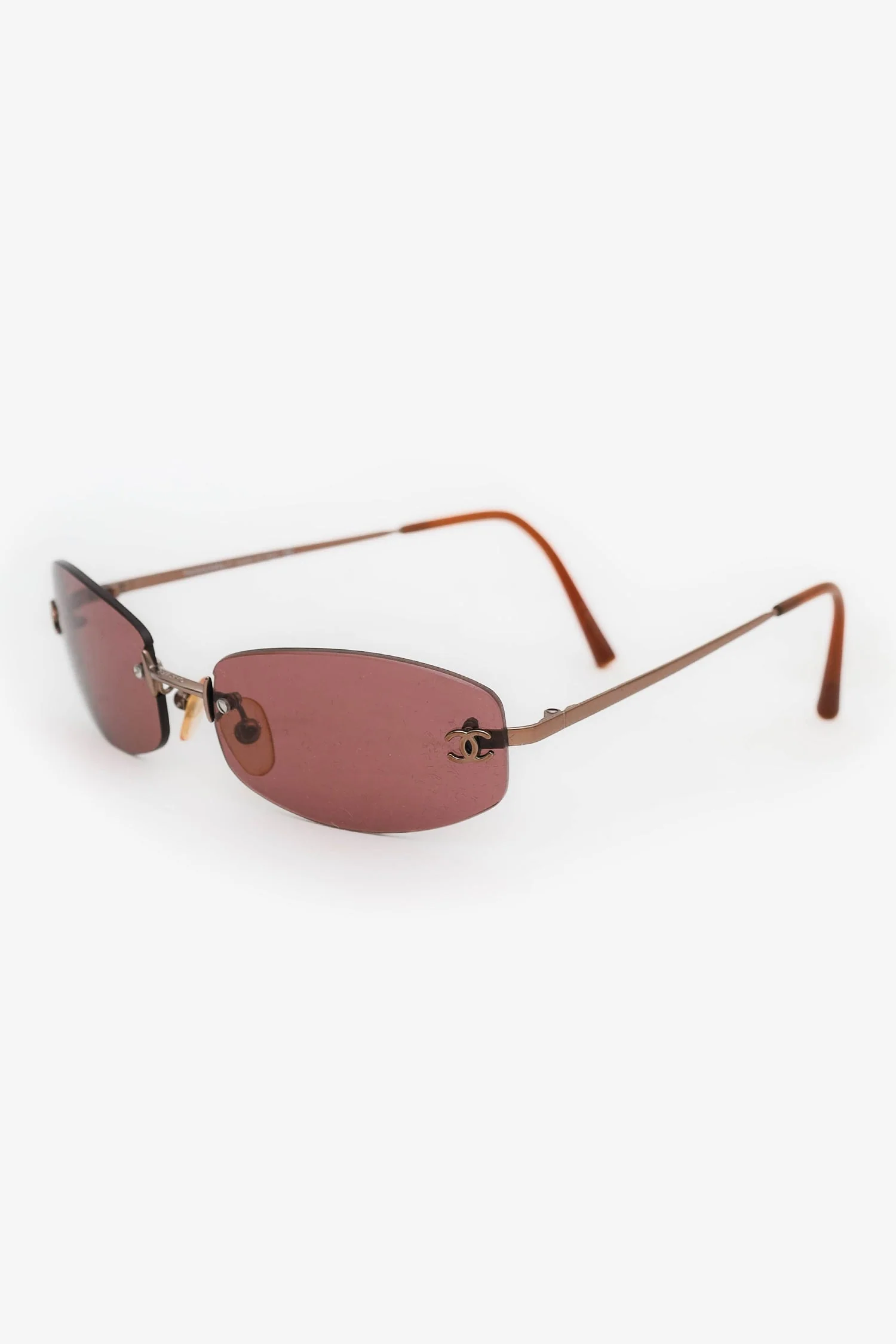 Pre-Loved Chanel™ Vintage Brown Tinted Sunglasses - Image 2