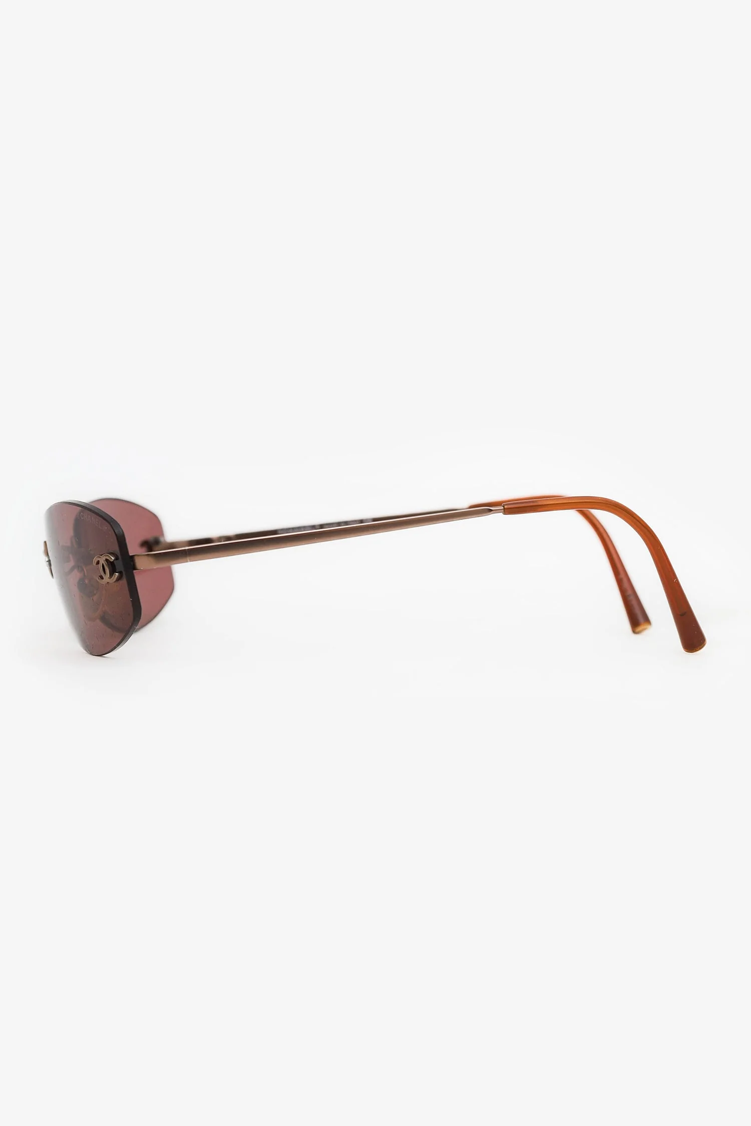 Pre-Loved Chanel™ Vintage Brown Tinted Sunglasses - Image 3