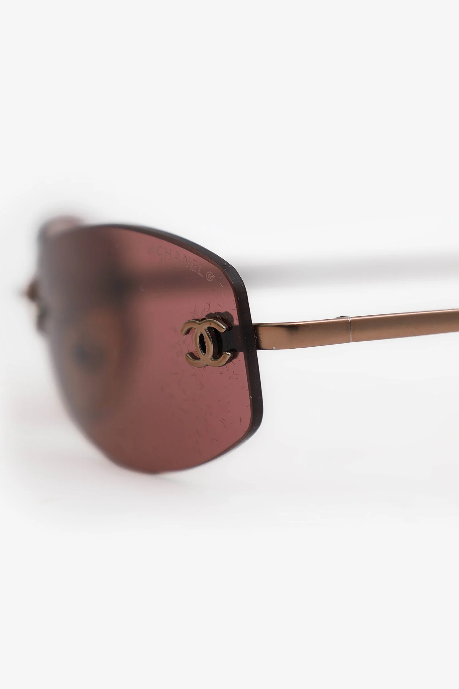 Pre-Loved Chanel™ Vintage Brown Tinted Sunglasses - Image 4