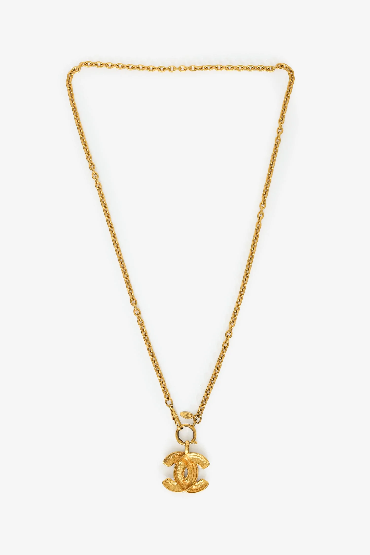 Pre-Loved Chanel™ Vintage Gold-tone CC Pendant Necklace - Image 6
