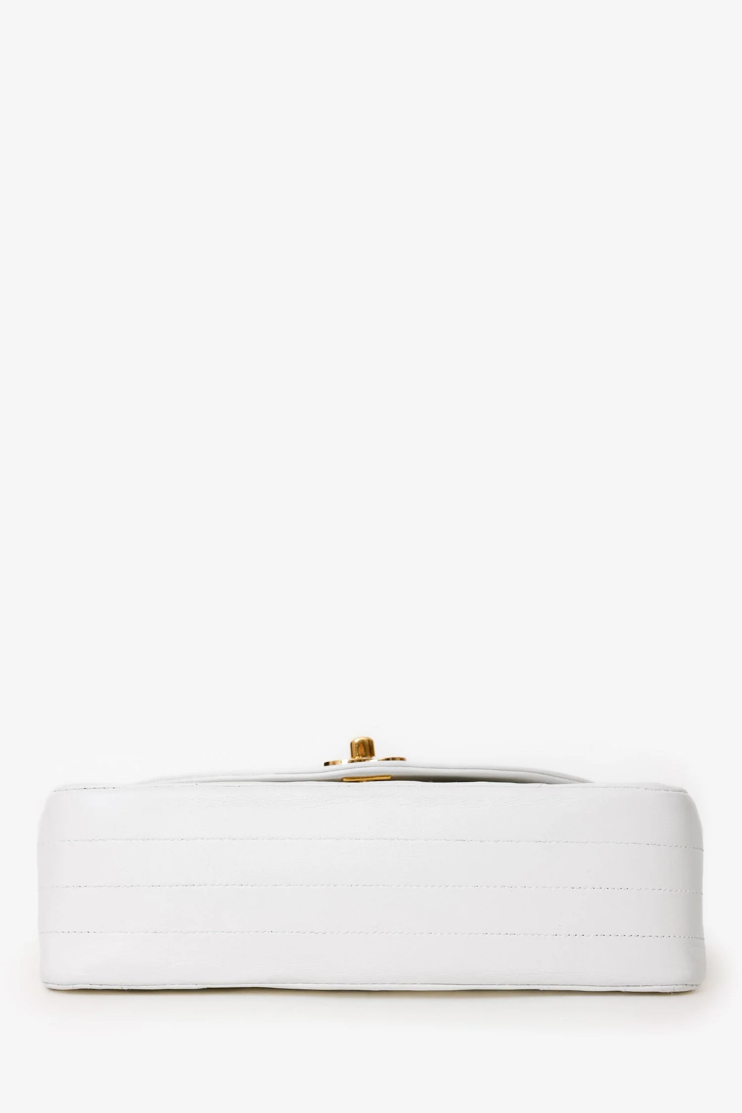 Pre-Loved Chanel™ White Lambskin Half Moon Flap Bag 'Refurbished' - Image 5
