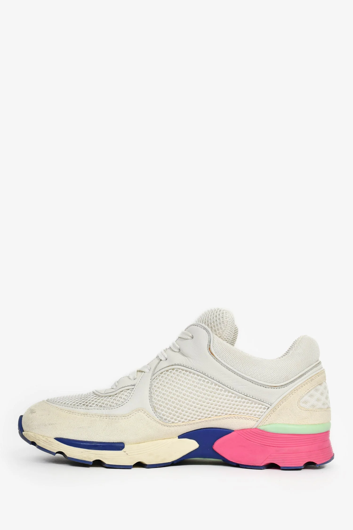Pre-Loved Chanel™ White/Multicolour Mesh CC Logo Sneakers Size 37 - Image 4