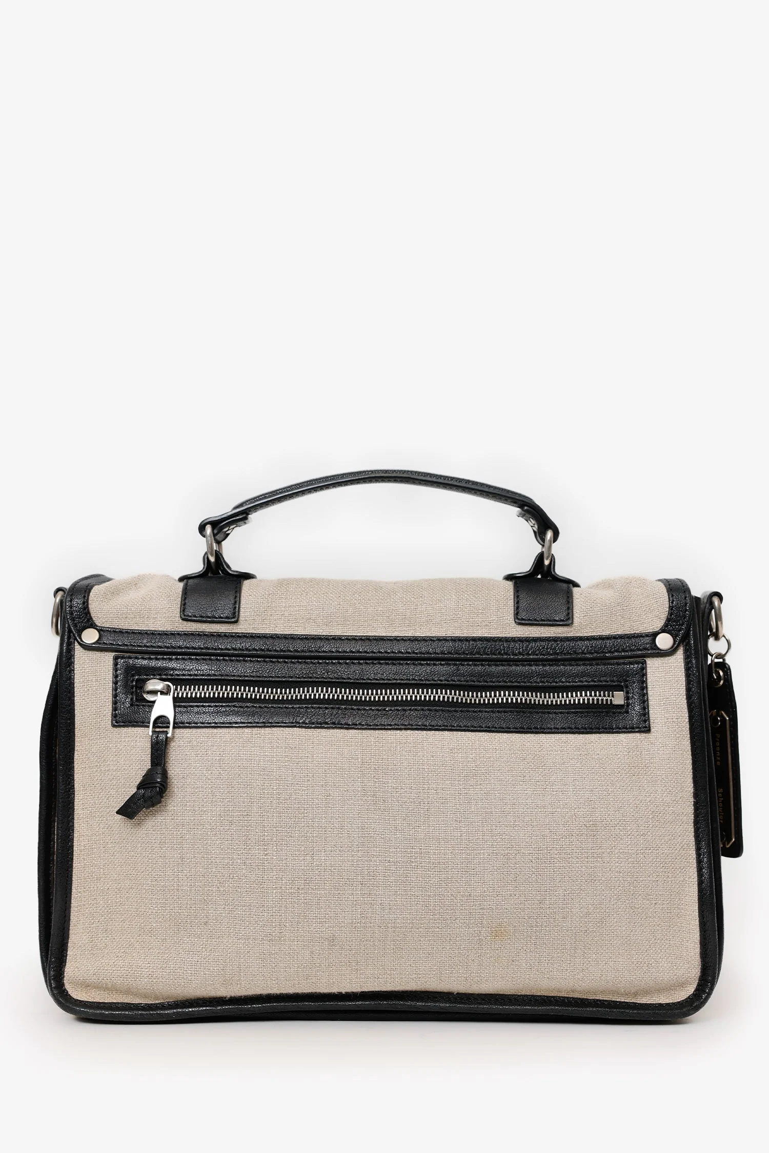 Proenza Schouler Beige/Black Canvas/Leather PS1 Medium Satchel Bag - Image 2