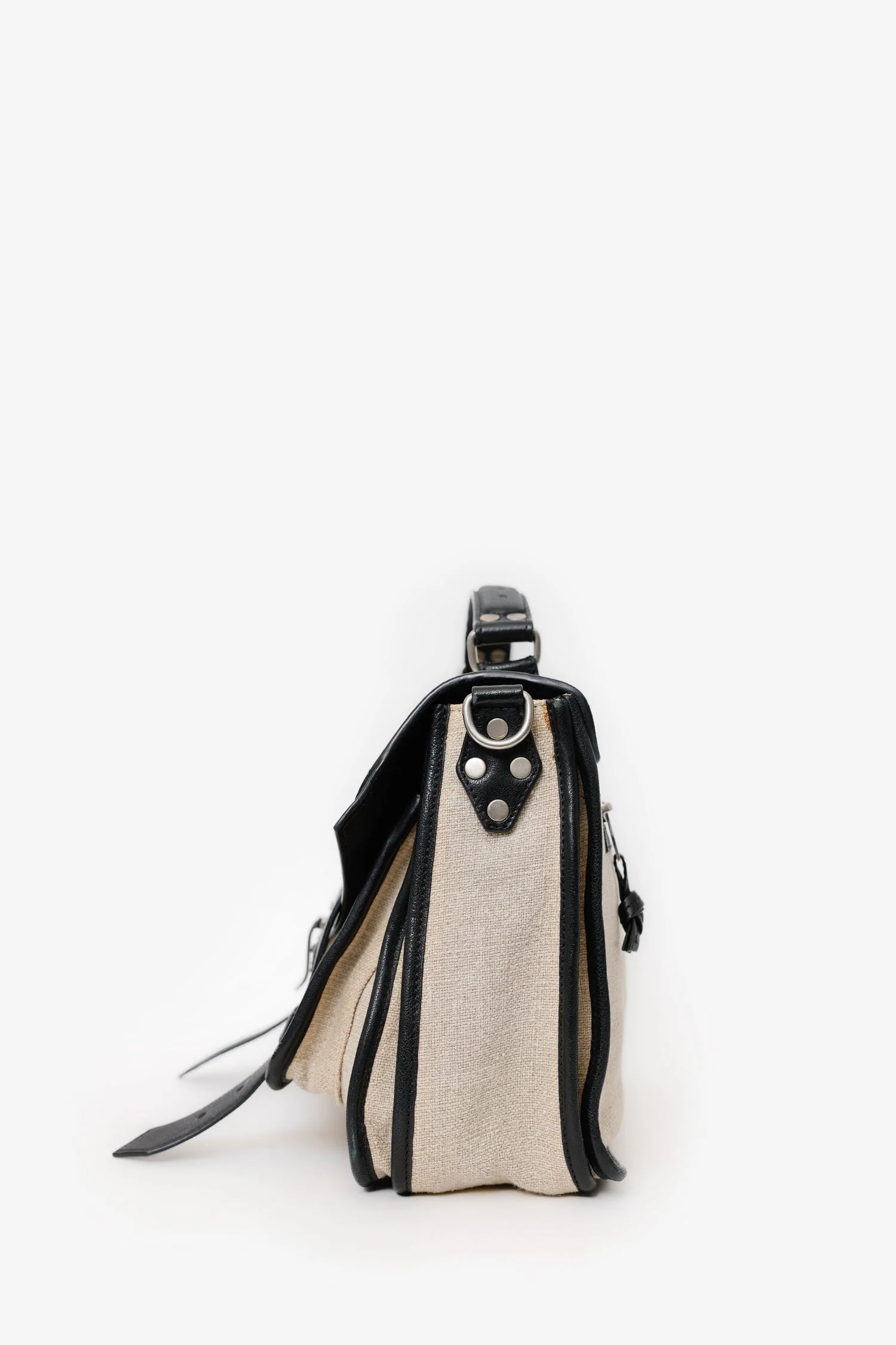 Proenza Schouler Beige/Black Canvas/Leather PS1 Medium Satchel Bag - Image 4