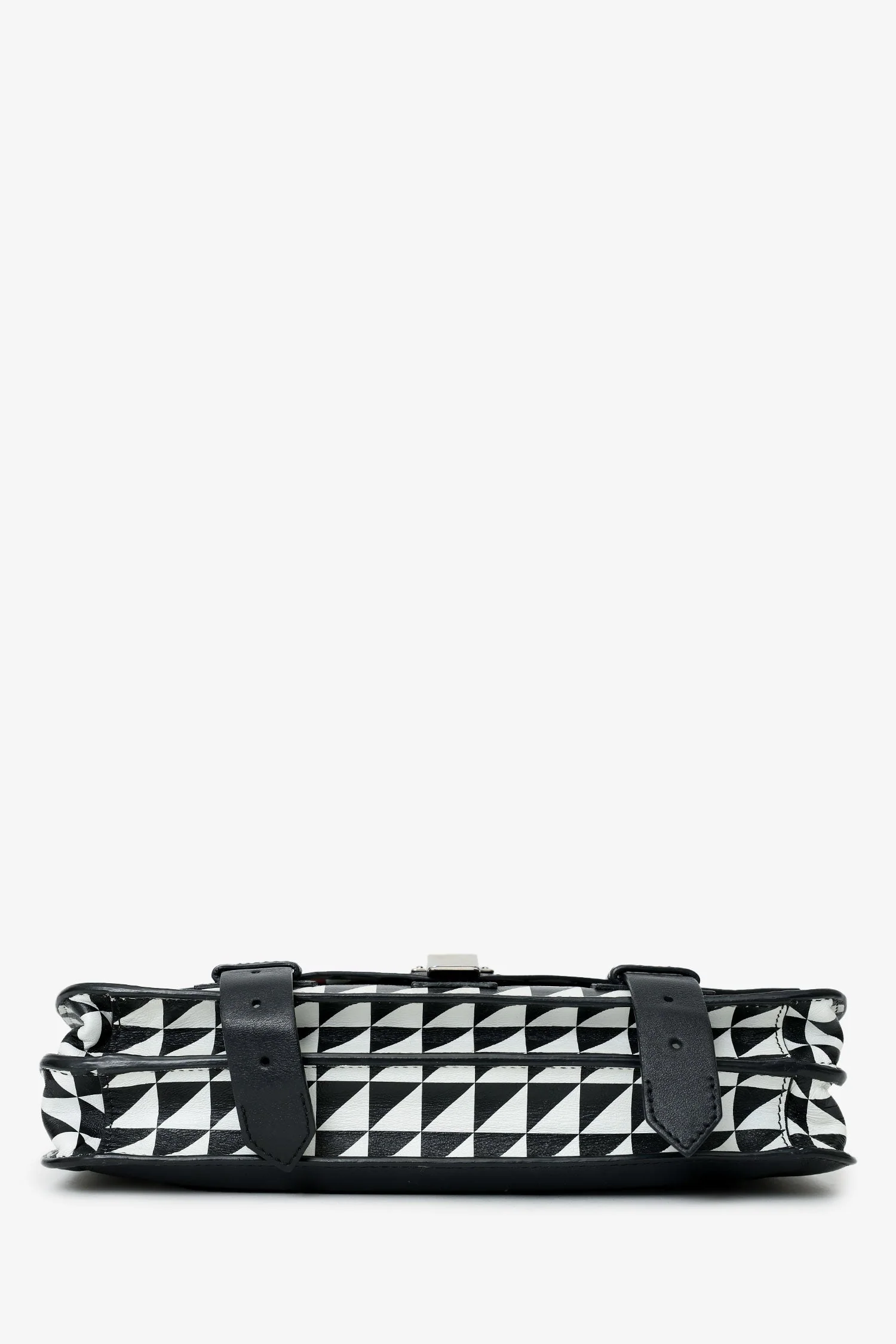 Proenza Schouler Black/White Leather Geometric Print Clutch - Image 5