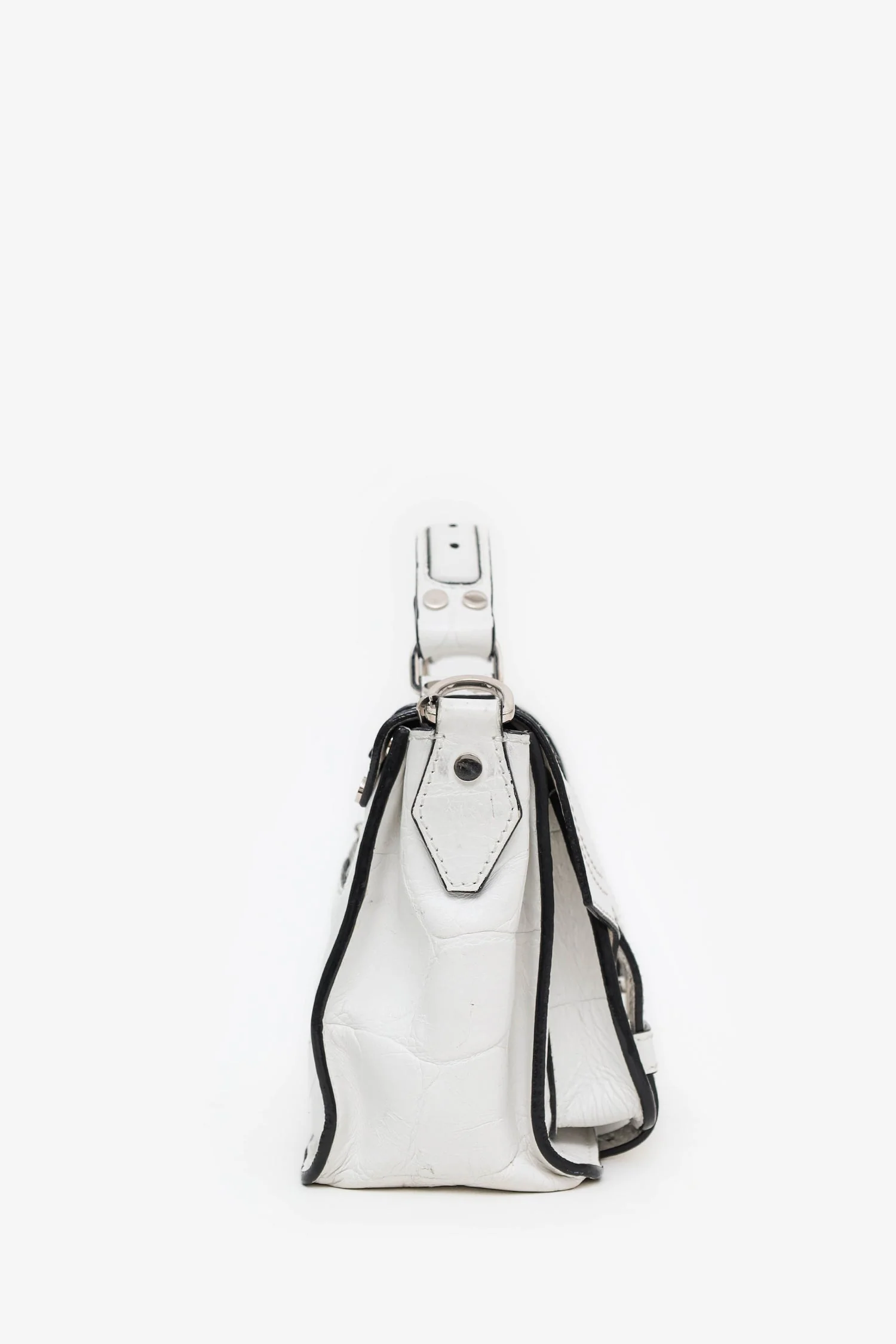 Proenza Schouler White Leather Top Handle Bag With Strap - Image 3
