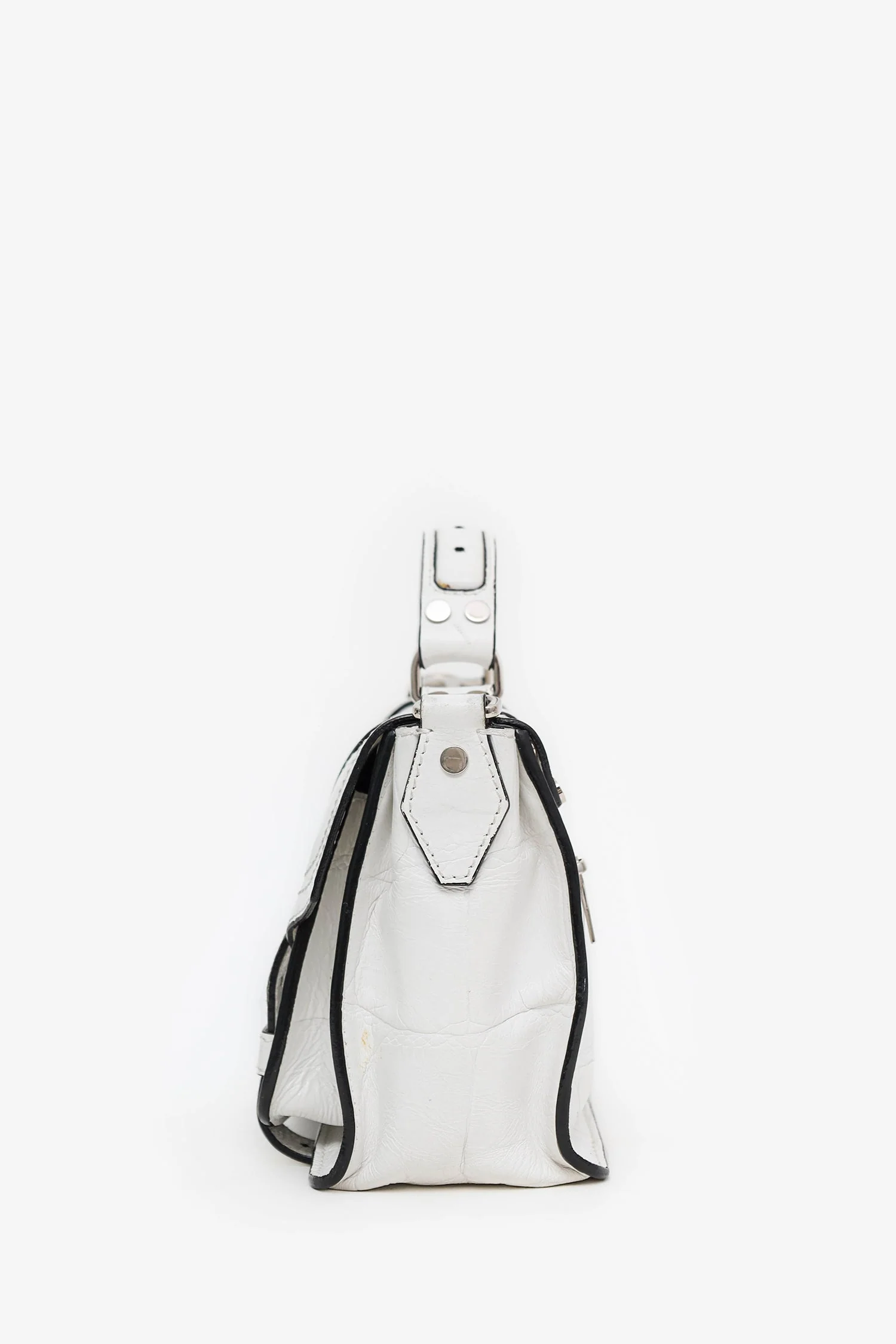 Proenza Schouler White Leather Top Handle Bag With Strap - Image 4