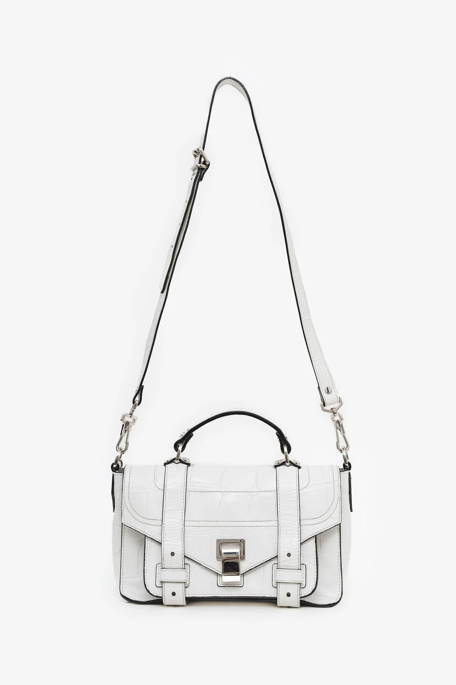 Proenza Schouler White Leather Top Handle Bag With Strap - Image 7
