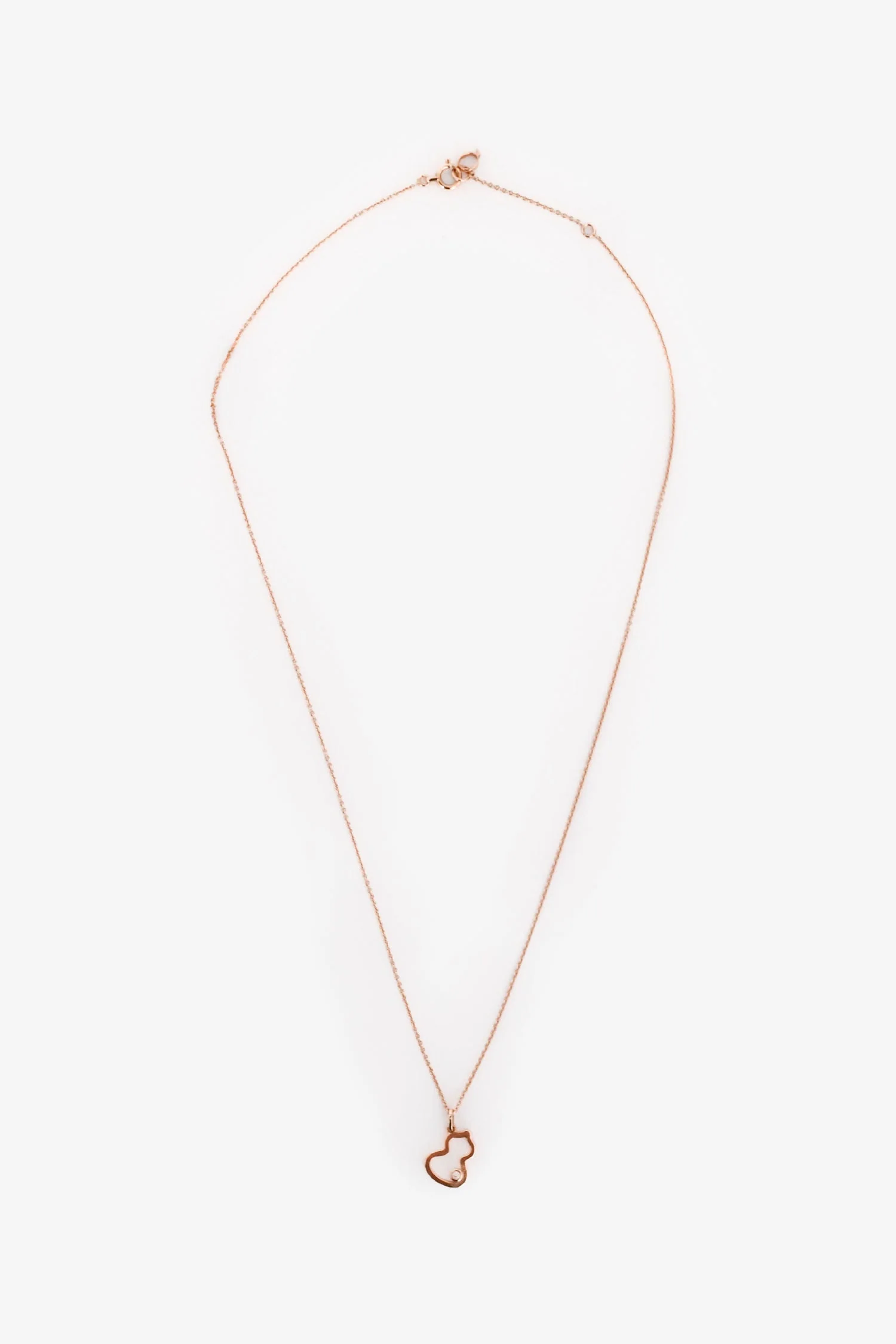 Qeelin 18K Rose Gold Diamond Set Petite Wulu Pendant Necklace - Image 2