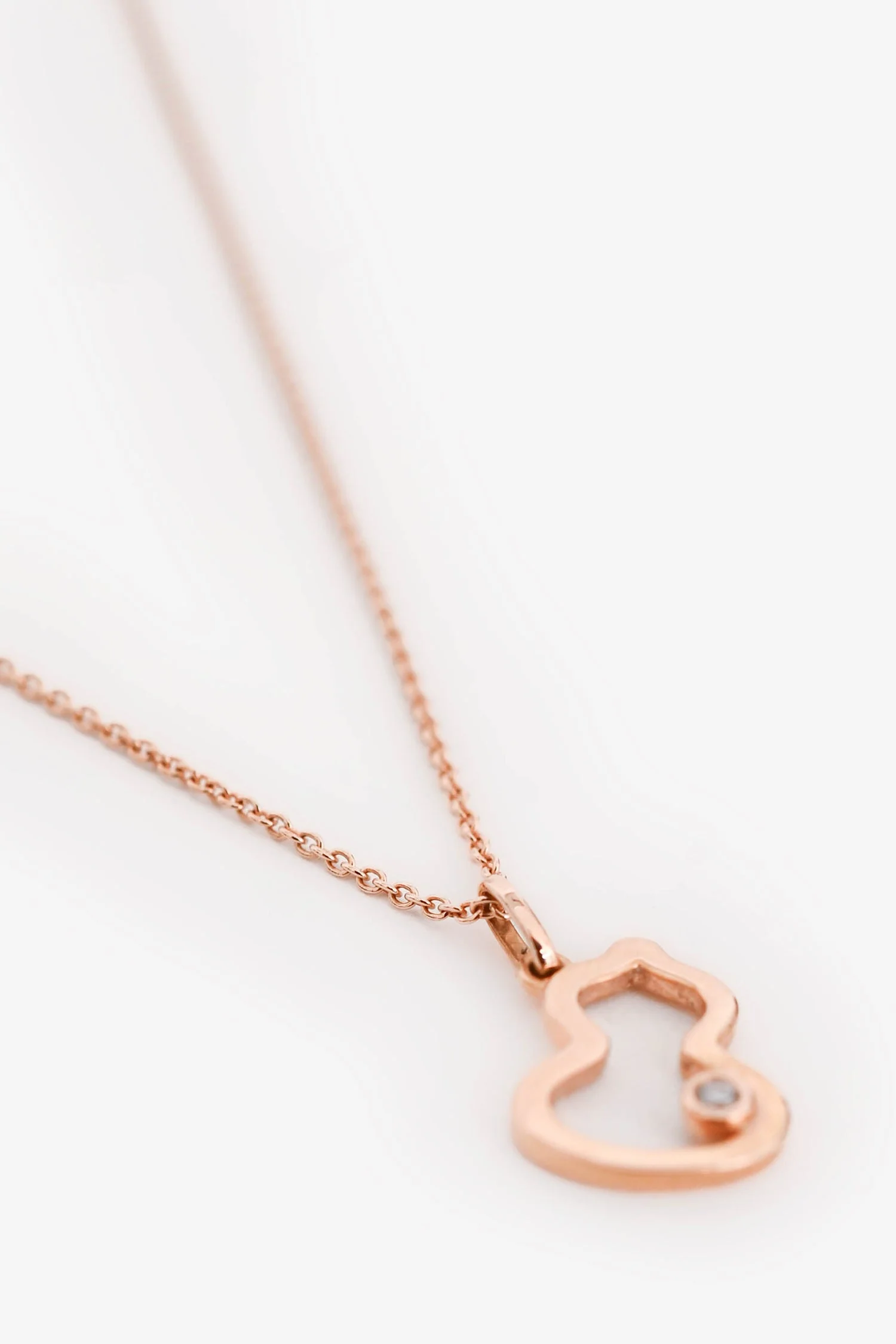 Qeelin 18K Rose Gold Diamond Set Petite Wulu Pendant Necklace - Image 3
