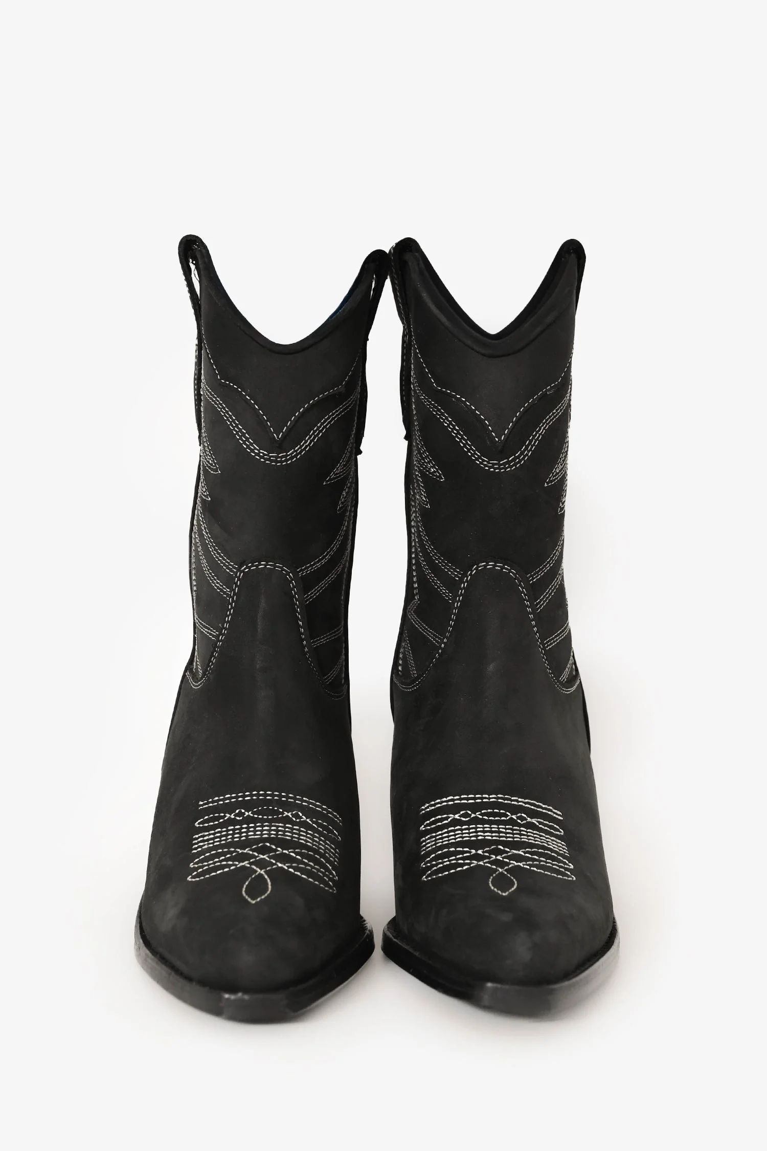 Raye Black Suede Printed Western Ankle Boots Size 6.5 - Image 3