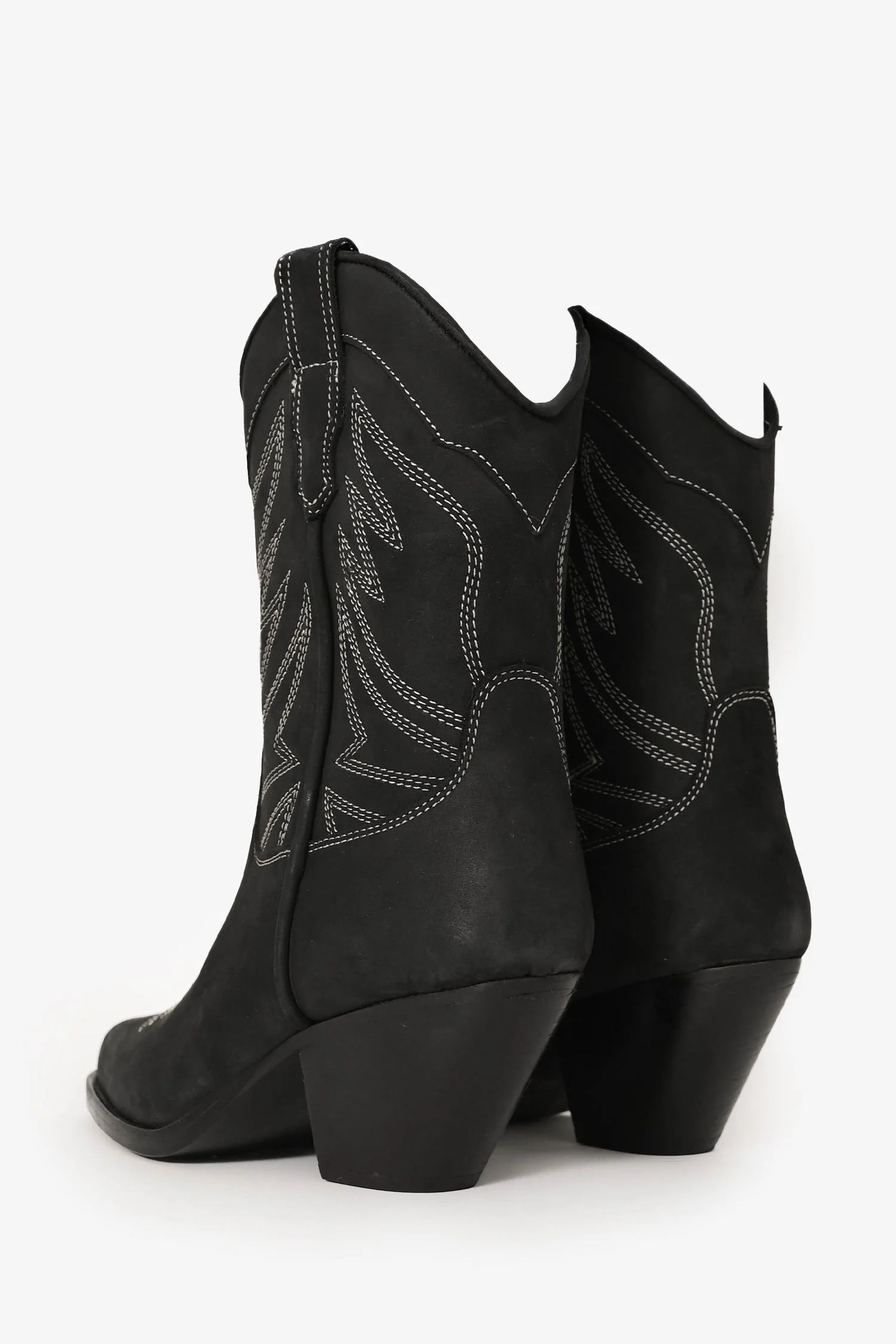 Raye Black Suede Printed Western Ankle Boots Size 6.5 - Image 4
