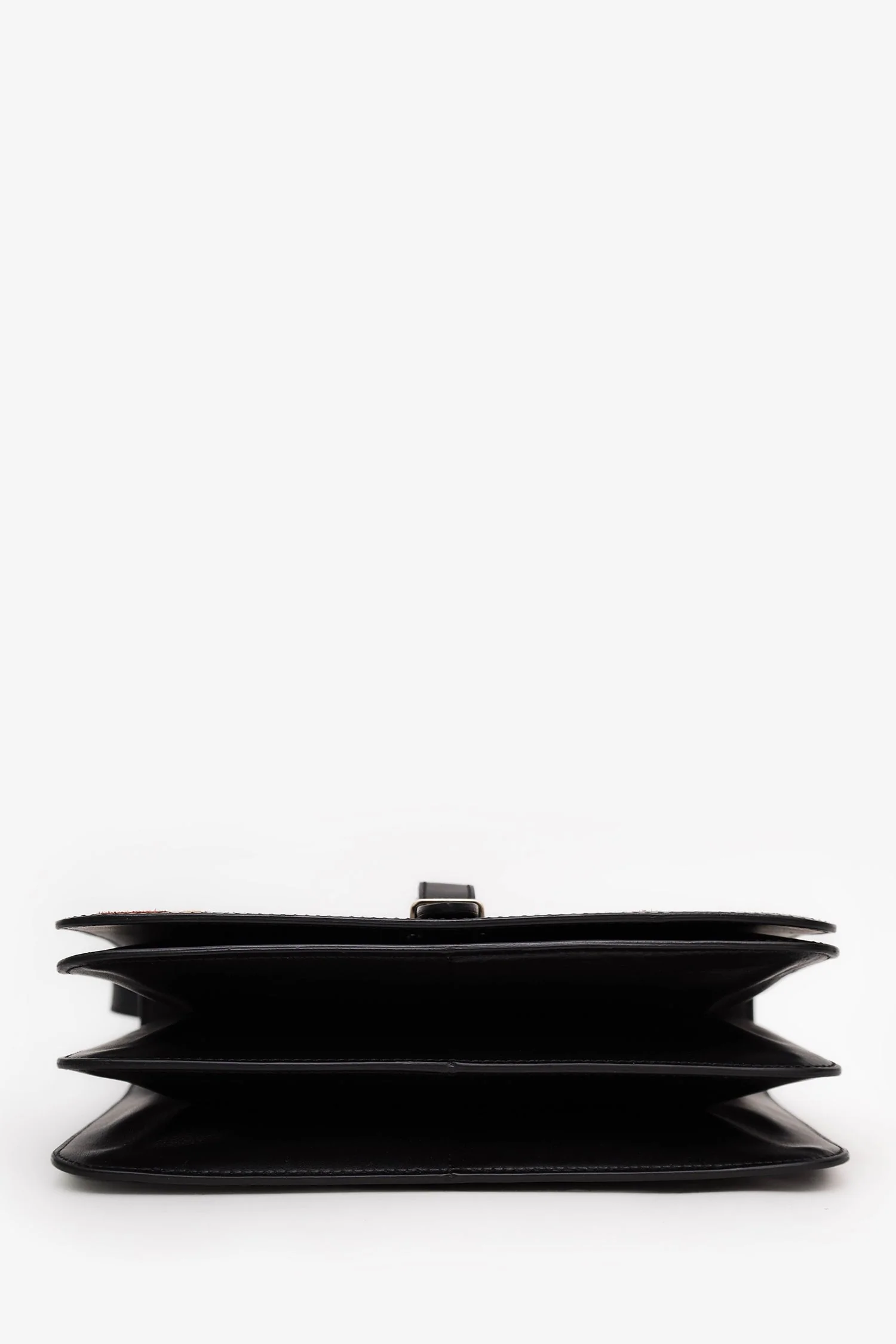 RED Valentino Black Leather Floral Suede Shoulder Bag With Strap - Image 5