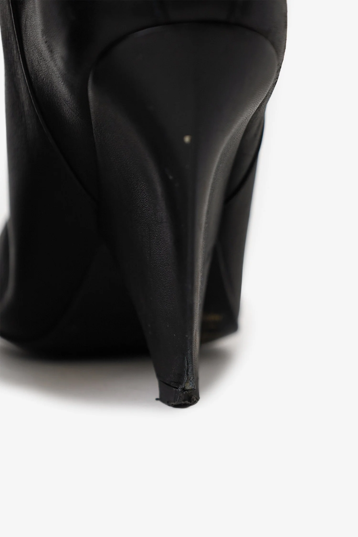 Reiss Black Leather Knee High Boots Size 37 - Image 5