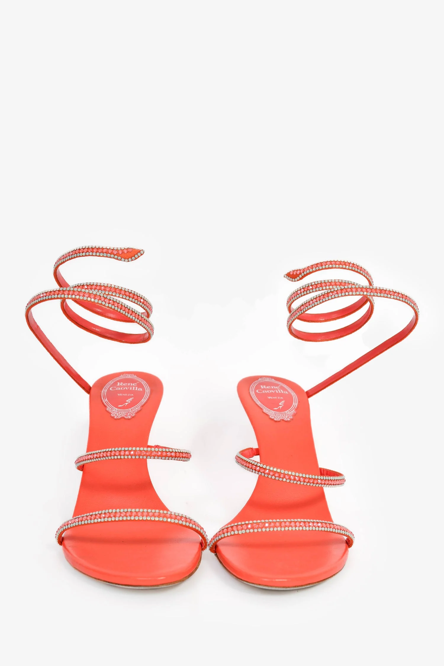 Rene Caovilla Coral Crystal Cleo Heels Size 39 - Image 3